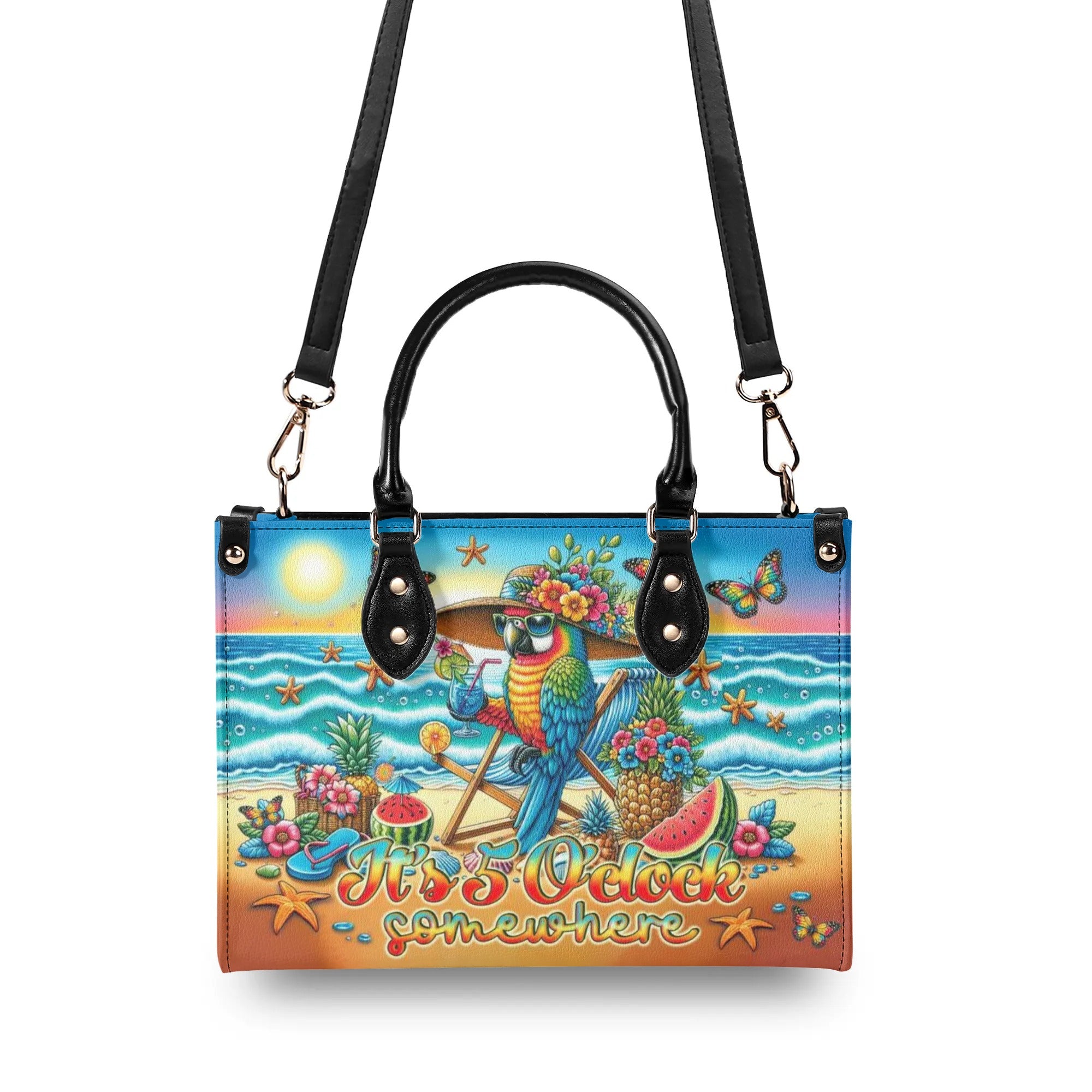 IT'S 5 O'CLOCK SOMEWHERE PARROT LEATHER HANDBAG - TLNO0506243