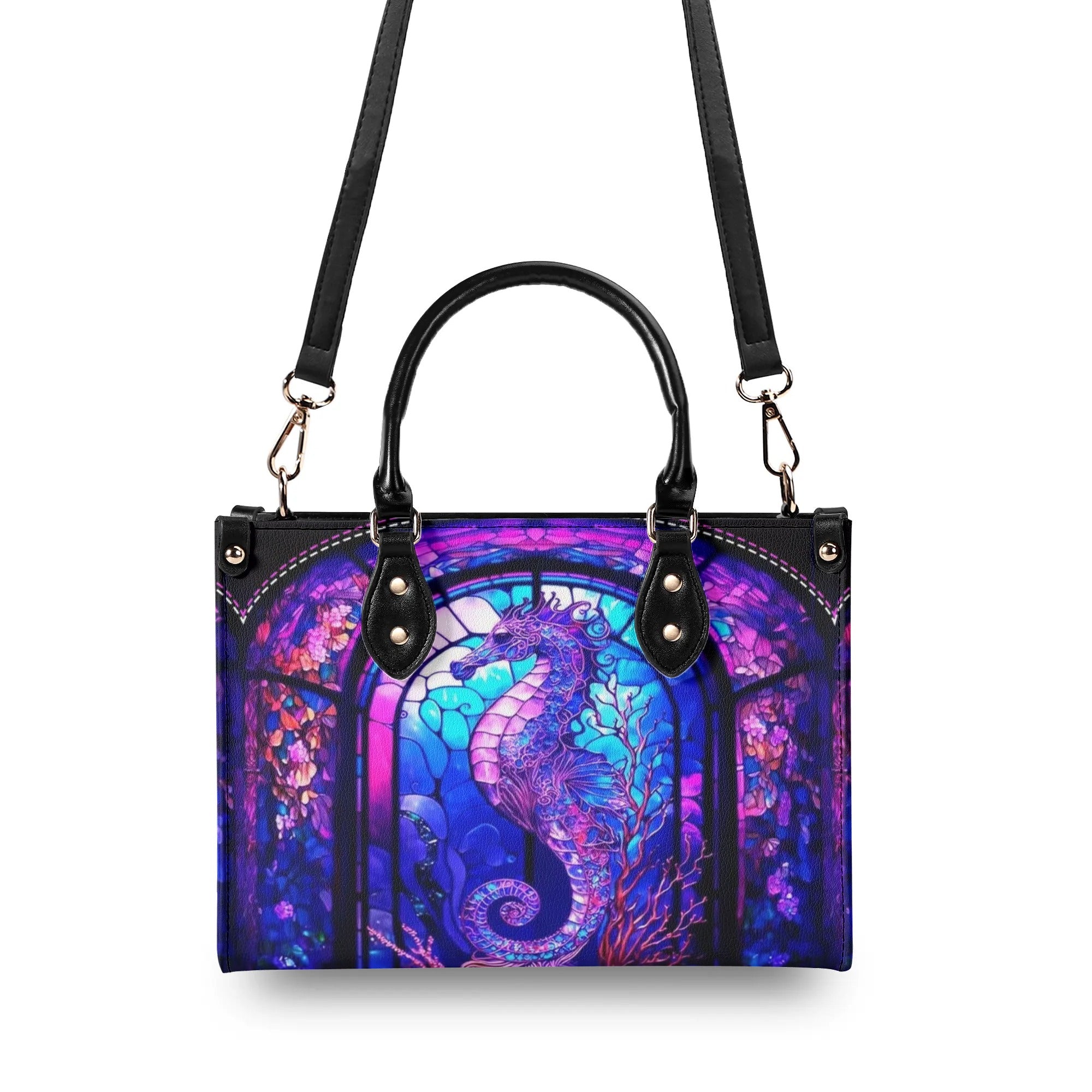 GLOWING SEAHORSE LEATHER HANDBAG - YHDU2006244