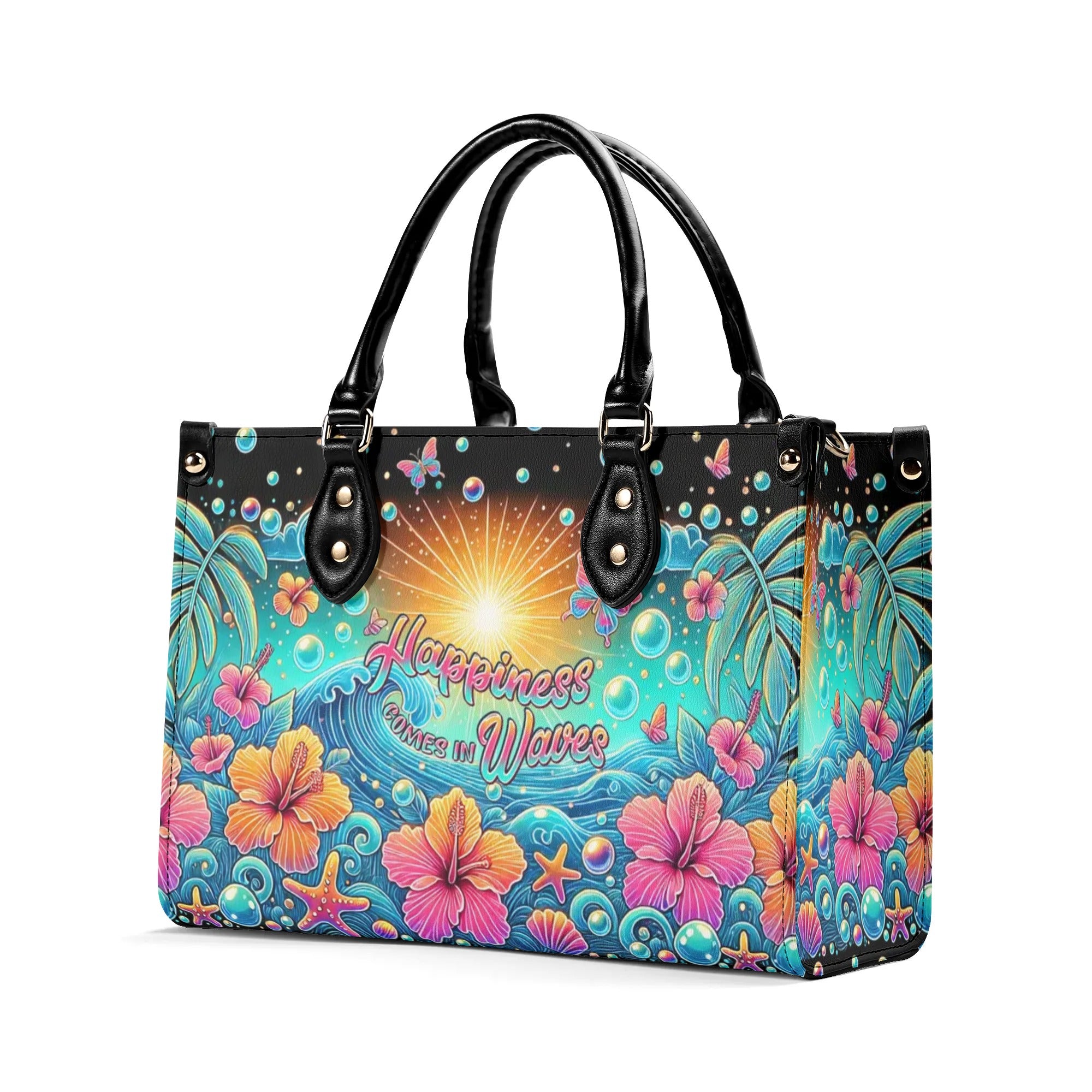 HAPPINESS COMES IN WAVES LEATHER HANDBAG - TLPQ0608244