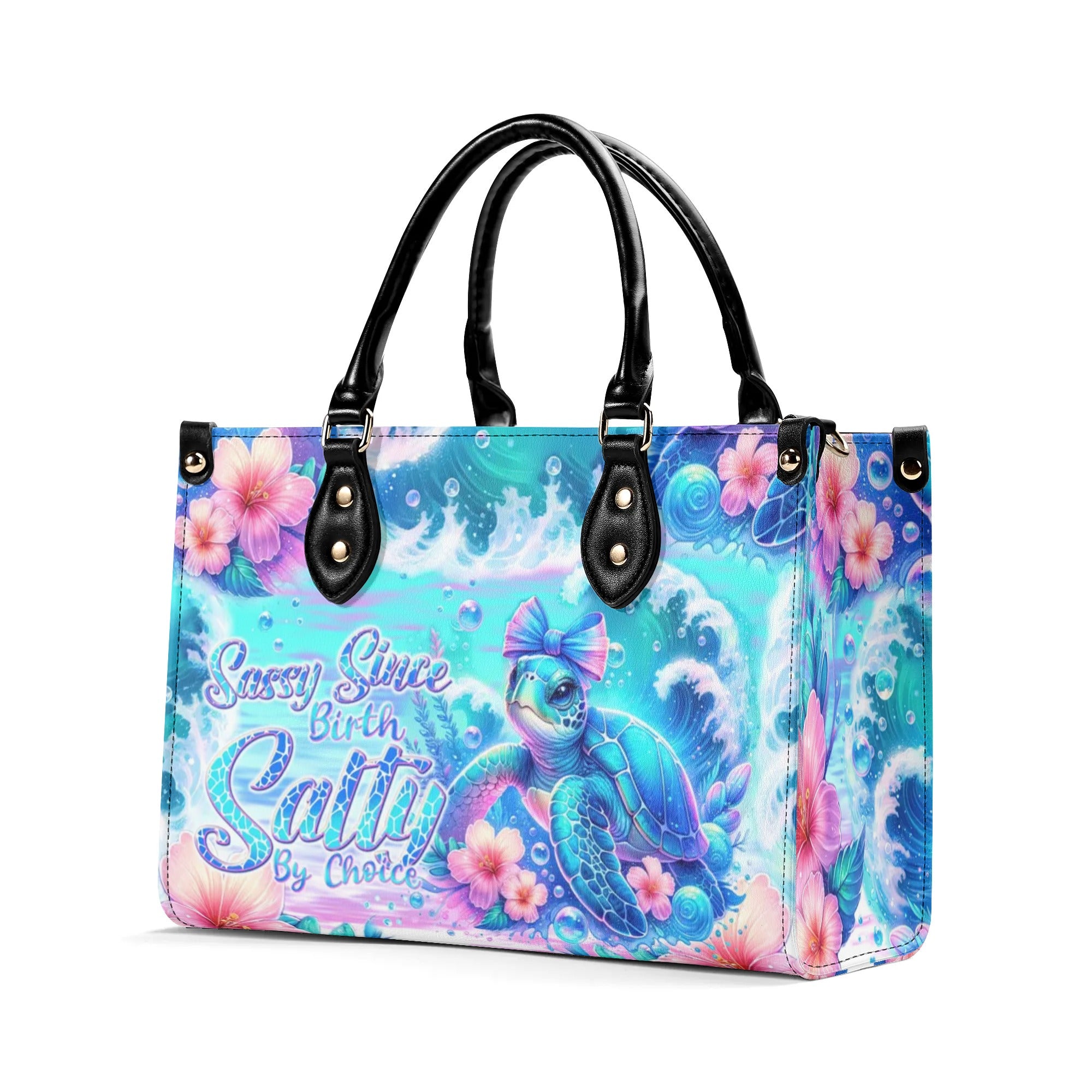 SASSY SINCE BIRTH SALTY BY CHOICE TURTLE LEATHER HANDBAG - TLNT1408244