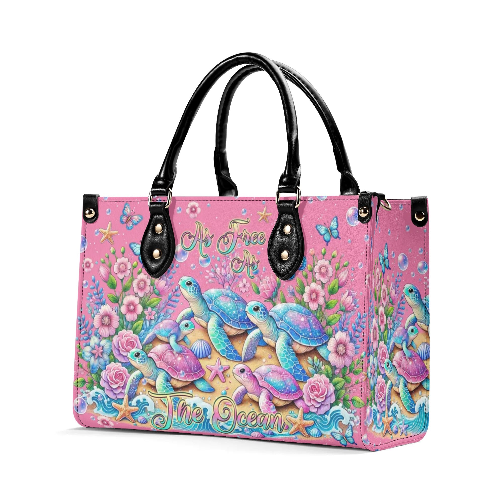 AS FREE AS THE OCEAN TURTLE LEATHER HANDBAG - TLPQ0907244