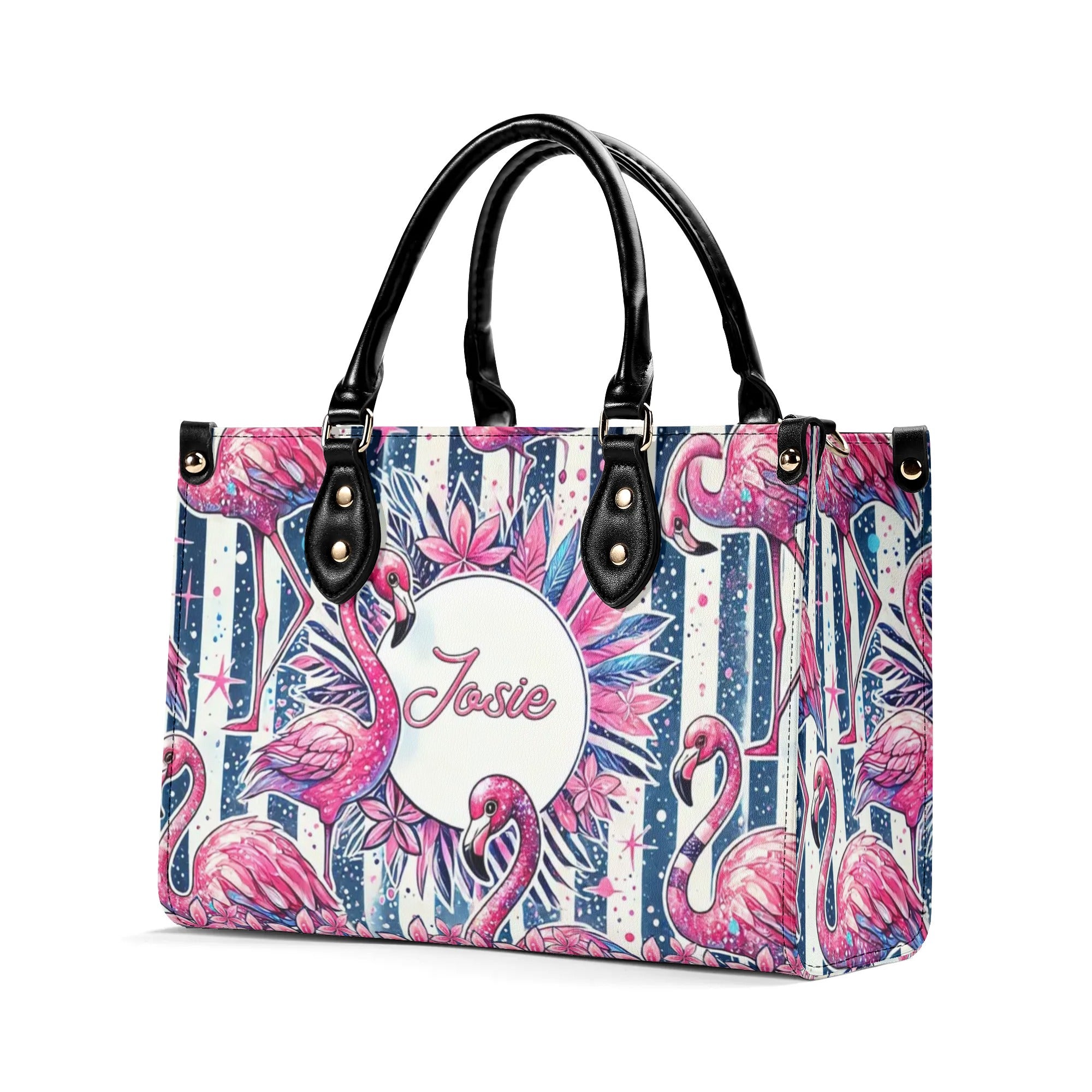 FLAMINGO TROPICAL  LEATHER HANDBAG - TLTR2707242