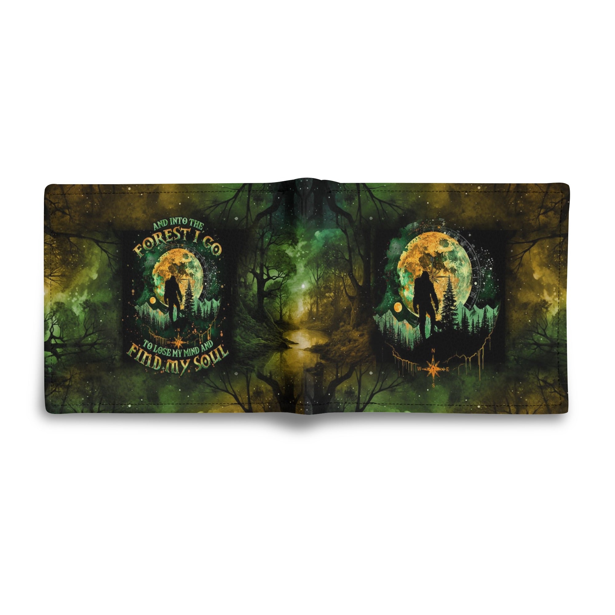 AND INTO THE FOREST I GO BIGFOOT LEATHER WALLET - TLNO0801254