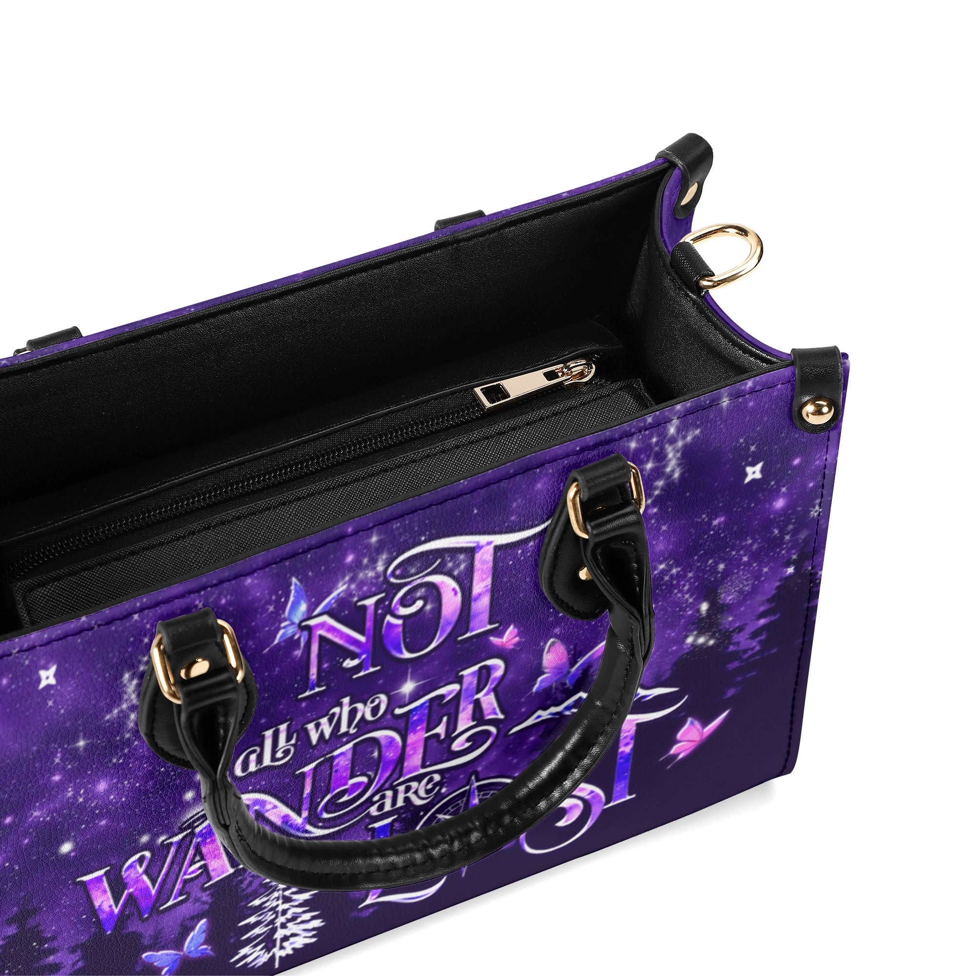 NOT ALL WHO WANDER ARE LOST LEATHER HANDBAG - YHDU1811244