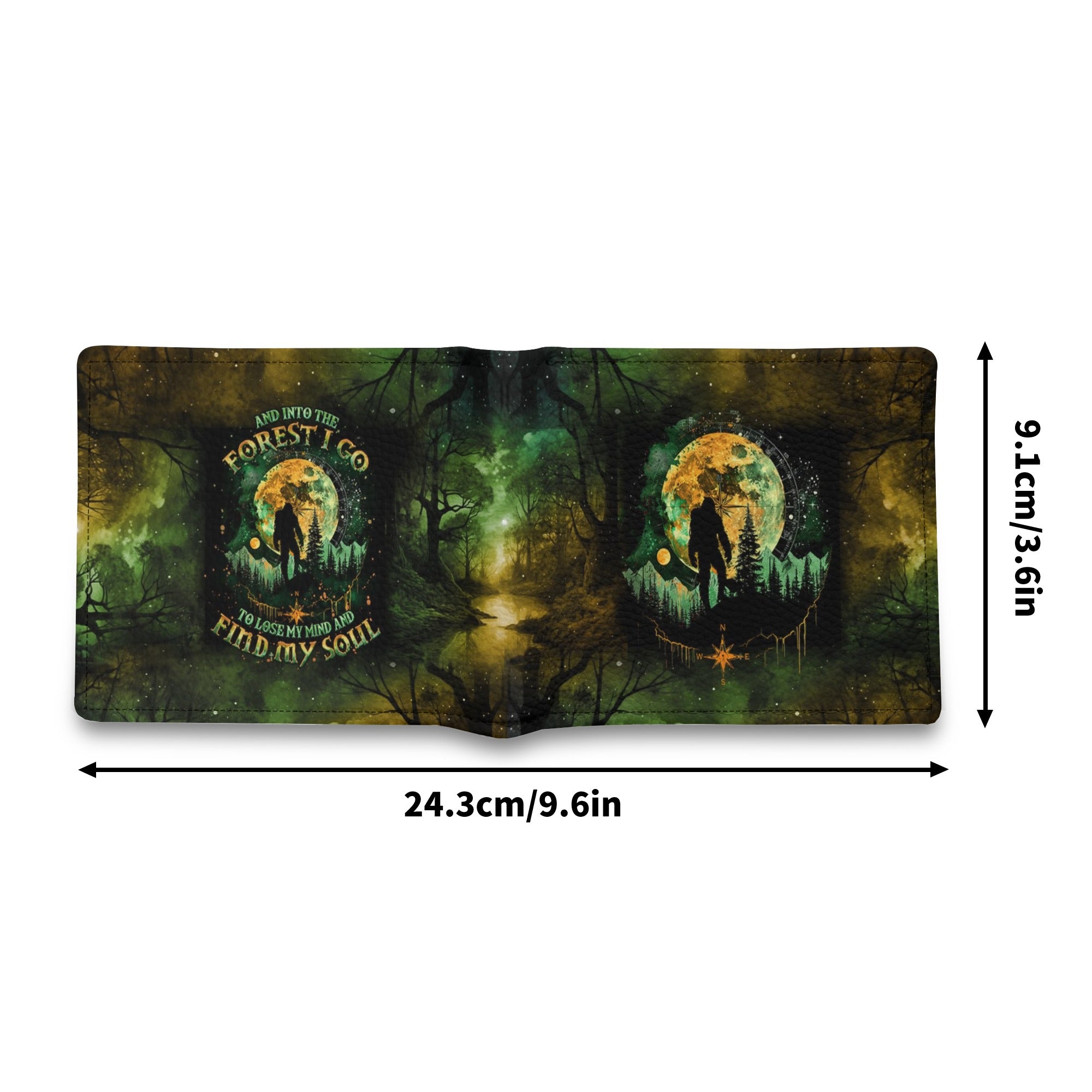 AND INTO THE FOREST I GO BIGFOOT LEATHER WALLET - TLNO0801254