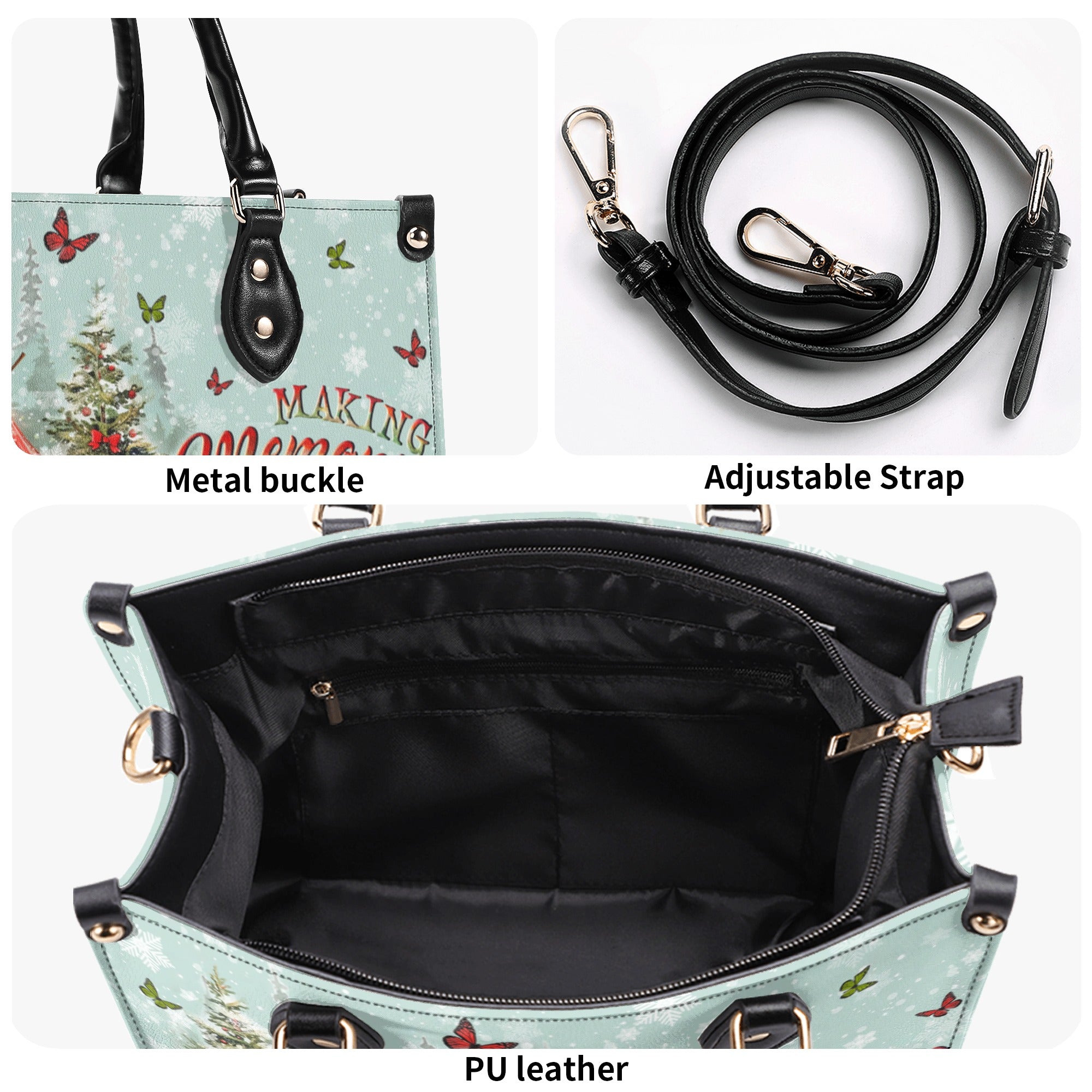 MAKING MEMORIES ONE CAMPFIRE CHRISTMAS LEATHER HANDBAG - YHLN2510244