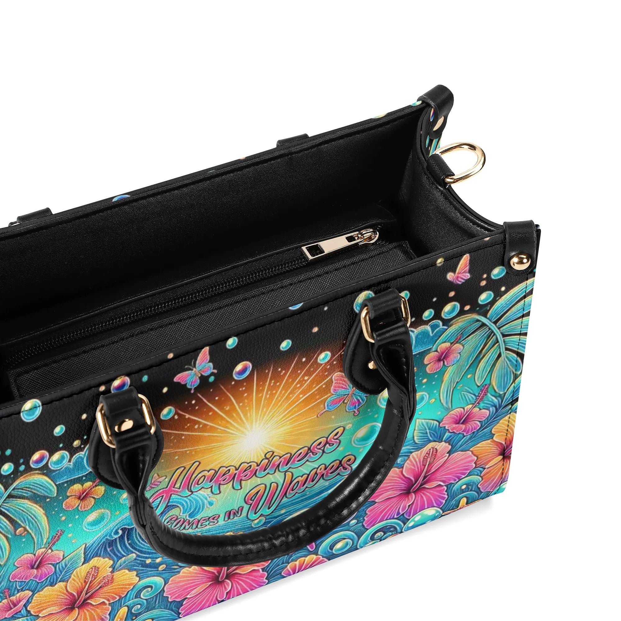 HAPPINESS COMES IN WAVES LEATHER HANDBAG - TLPQ0608244