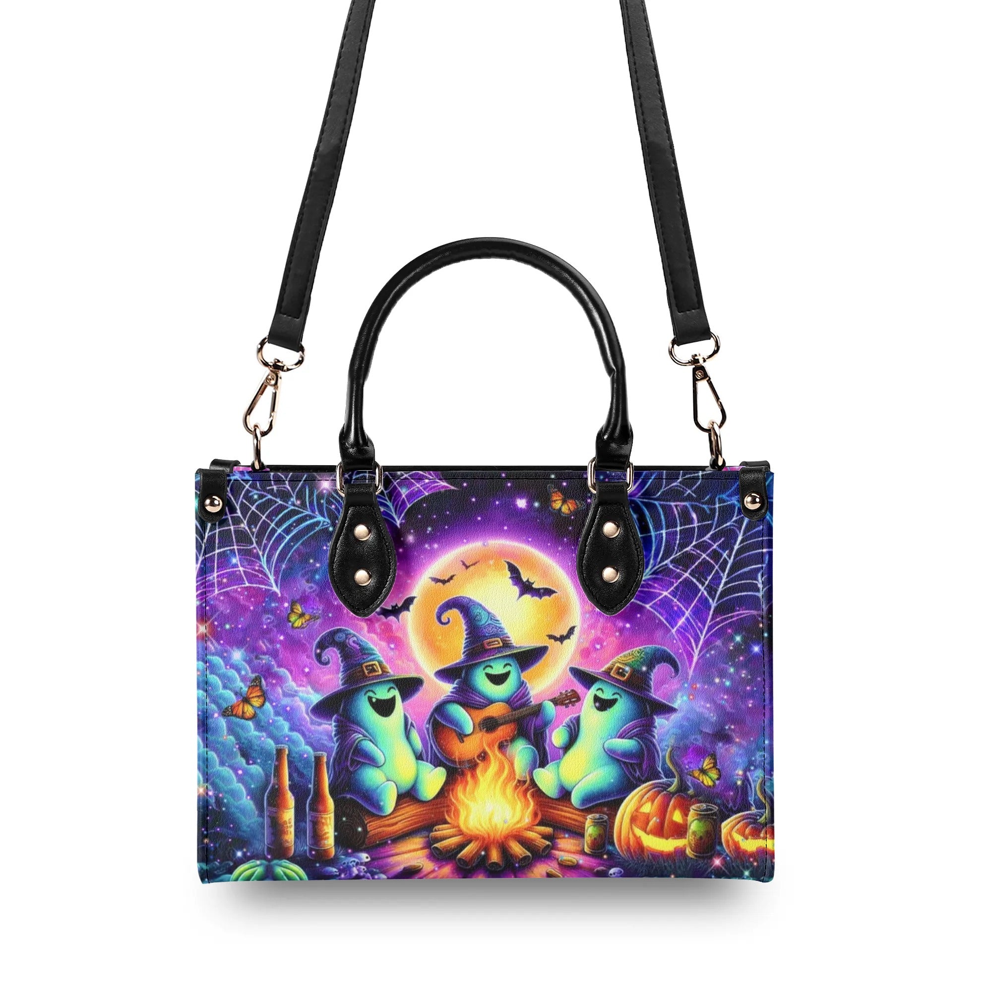 CUTE GHOST CAMPING HALLOWEEN LEATHER HANDBAG - YHLT0808244