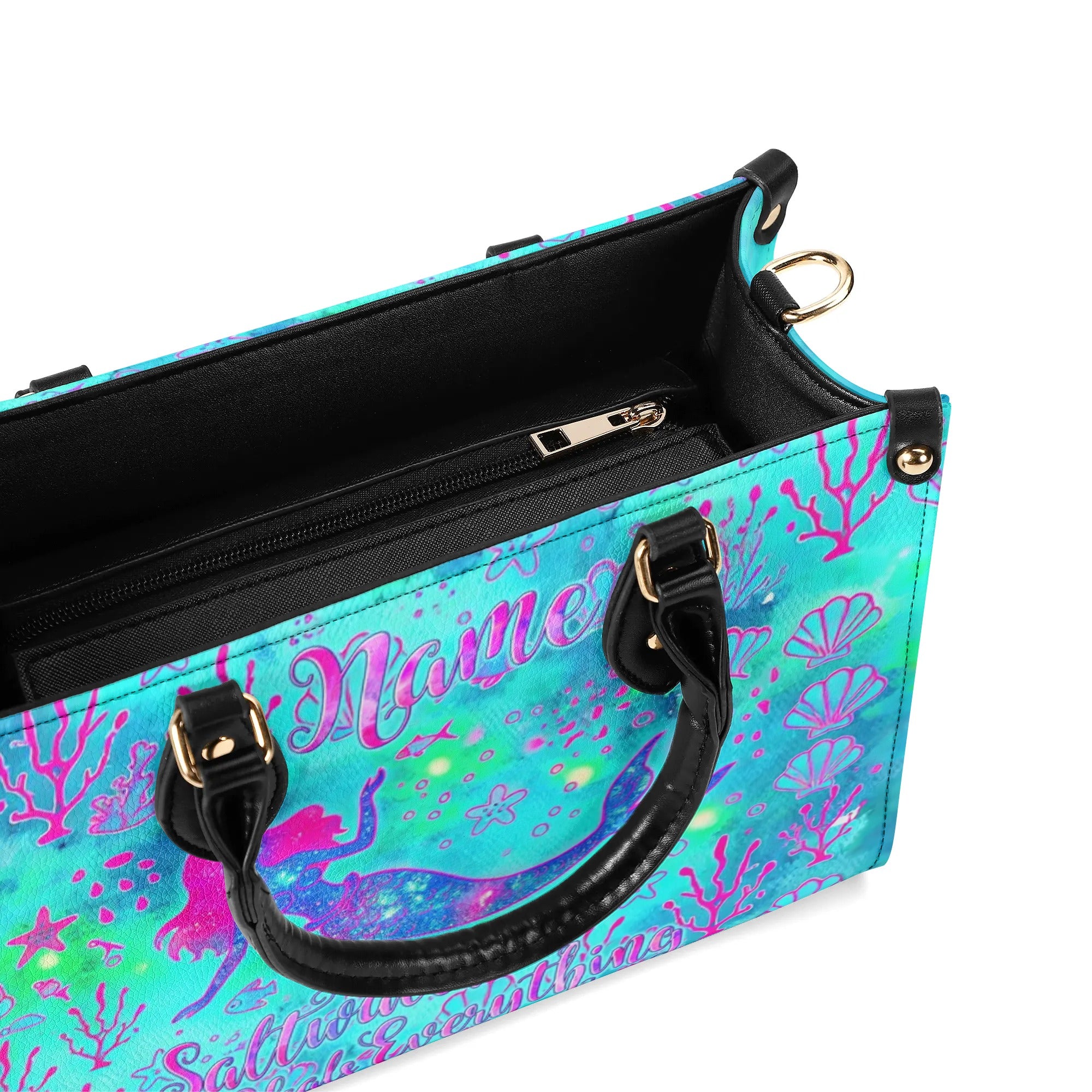 SALTWATER HEALS EVERYTHING MERMAID LEATHER HANDBAG - TYTM2307242