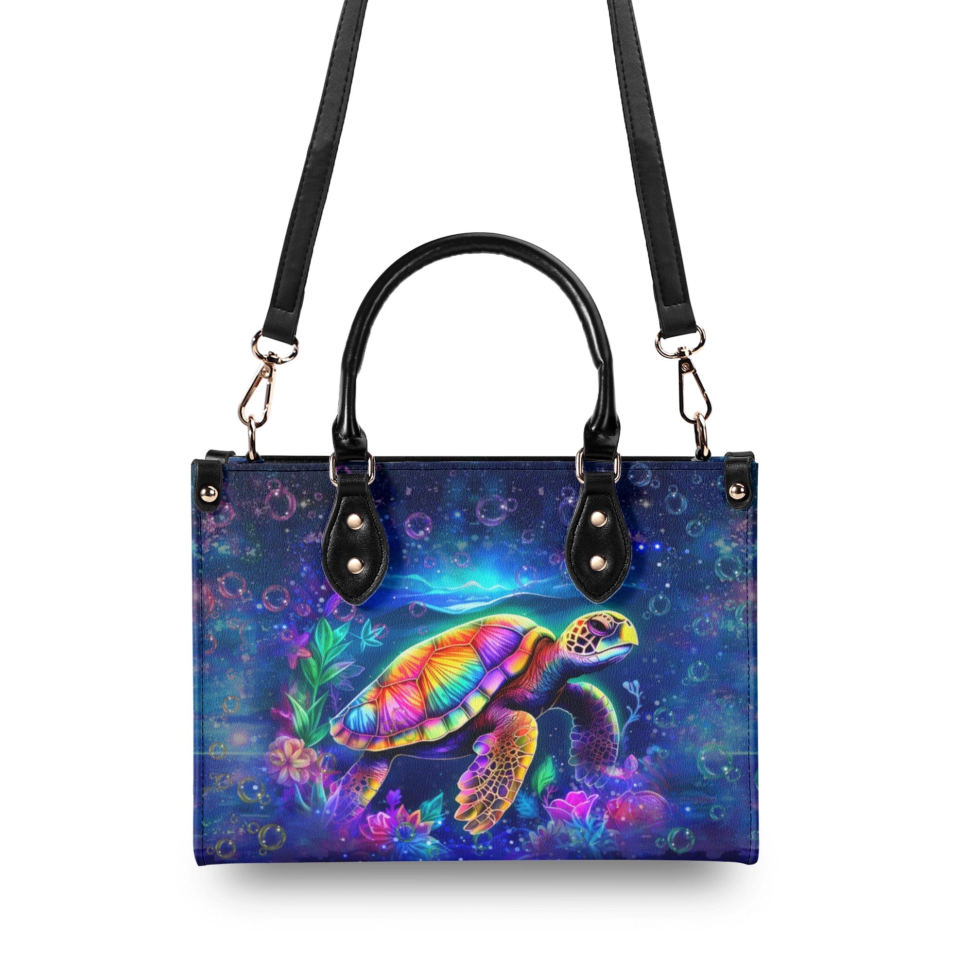 SALTWATER HEALS EVERYTHING TURTLE LEATHER HANDBAG - YHLN0111244