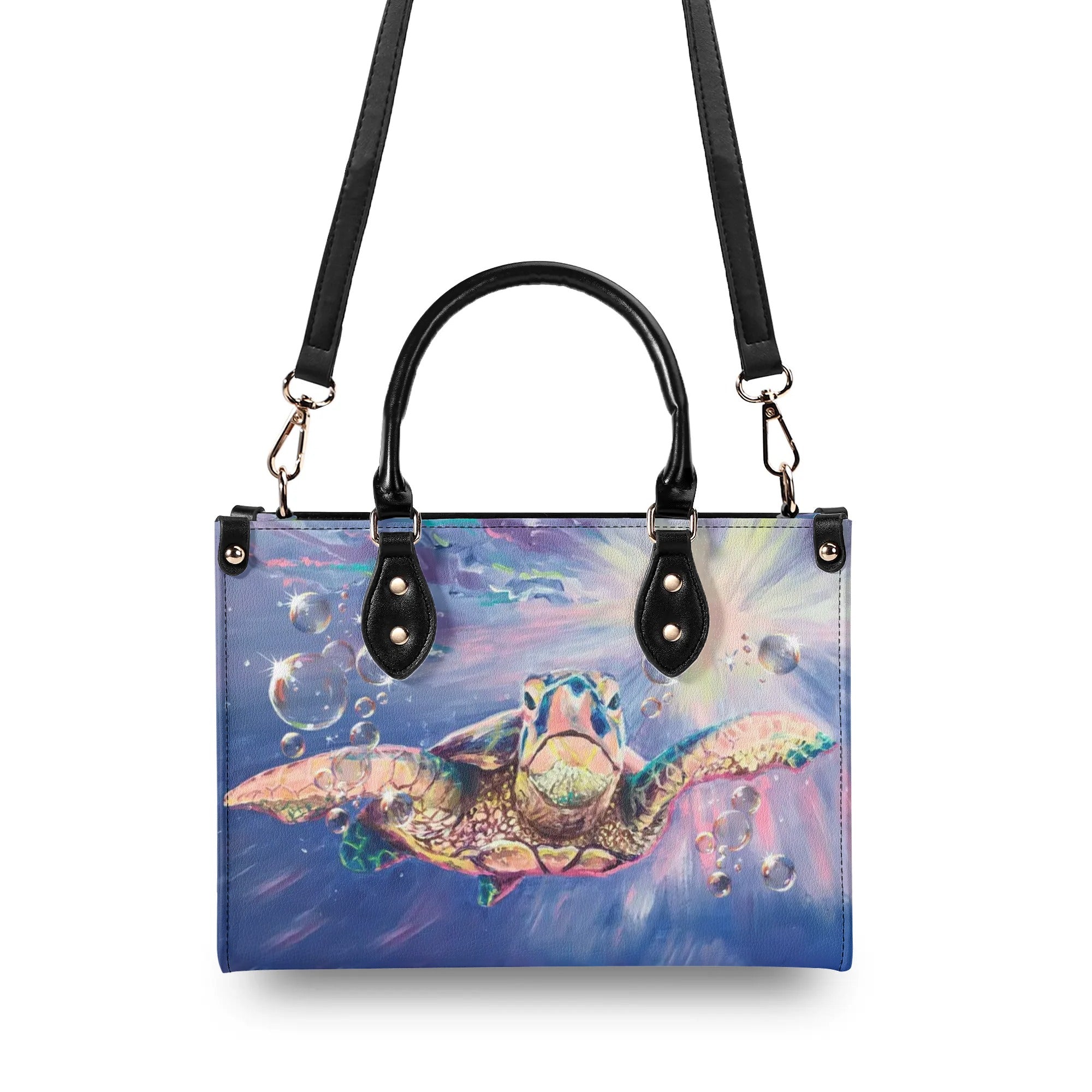 PAINTING TURTLE LEATHER HANDBAG - YHHG2509244