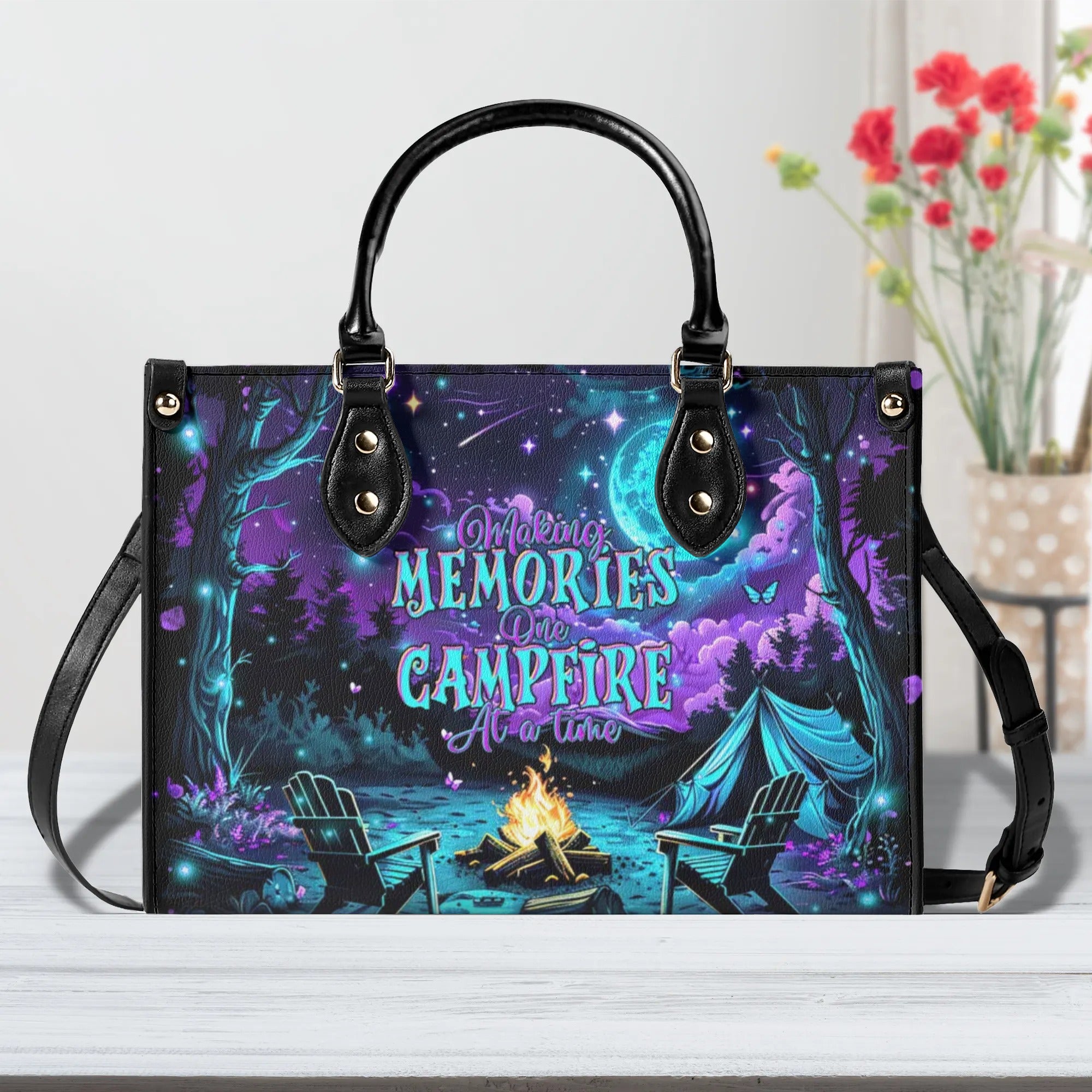 MAKING MEMORIES ONE CAMPFIRE AT A TIME LEATHER HANDBAG - TLTR2609244