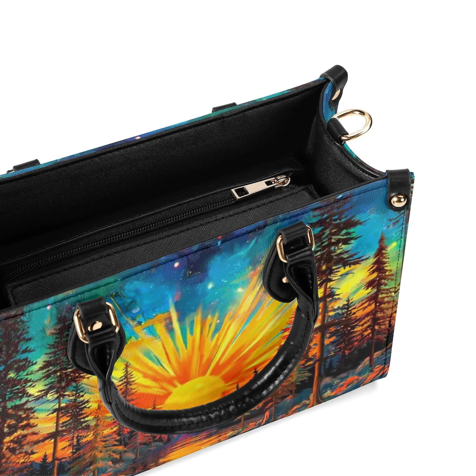 BEAUTIFUL SUN SCENE LEATHER HANDBAG - YHHN1009243