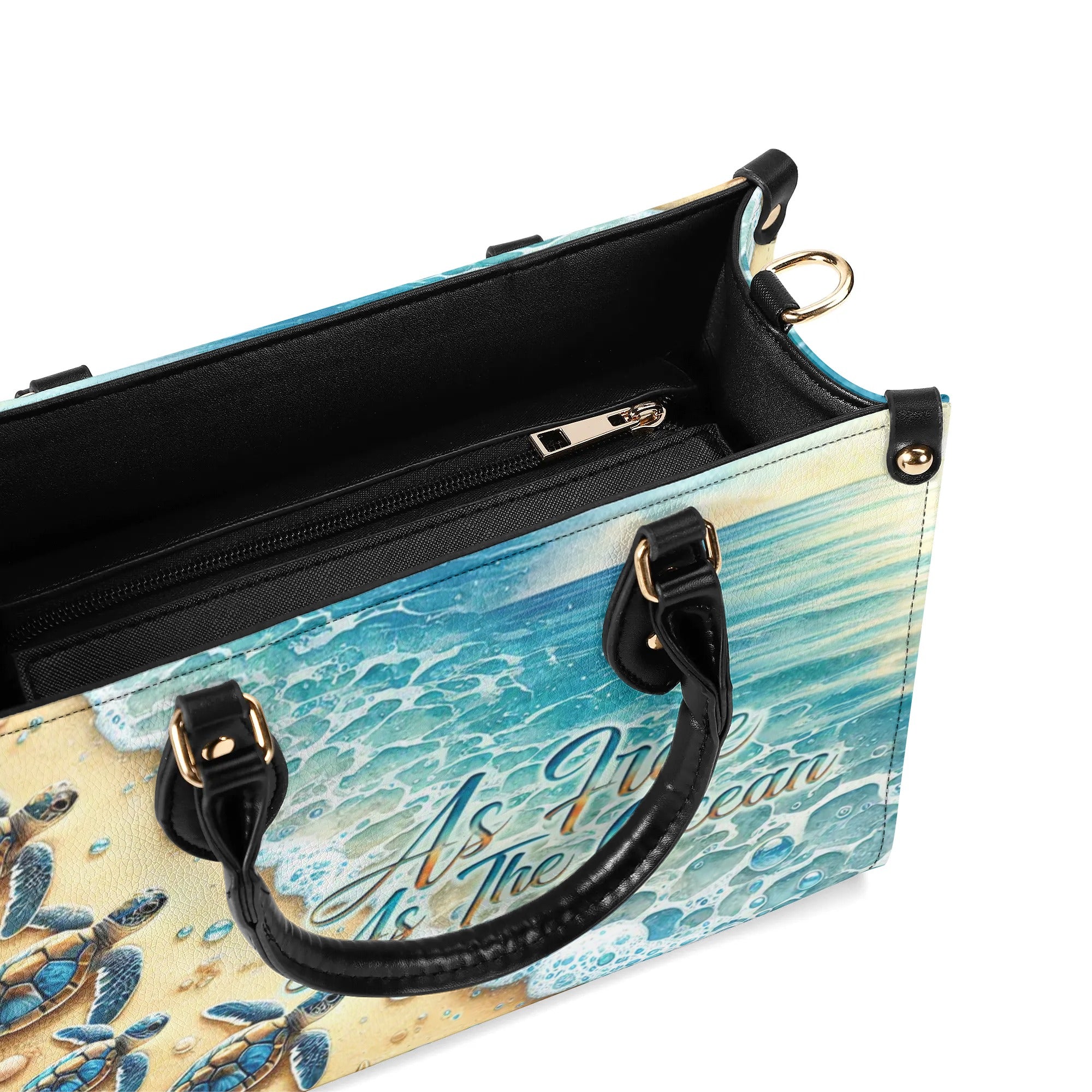 AS FREE AS THE OCEAN TURTLE LEATHER HANDBAG - TLNO1409244