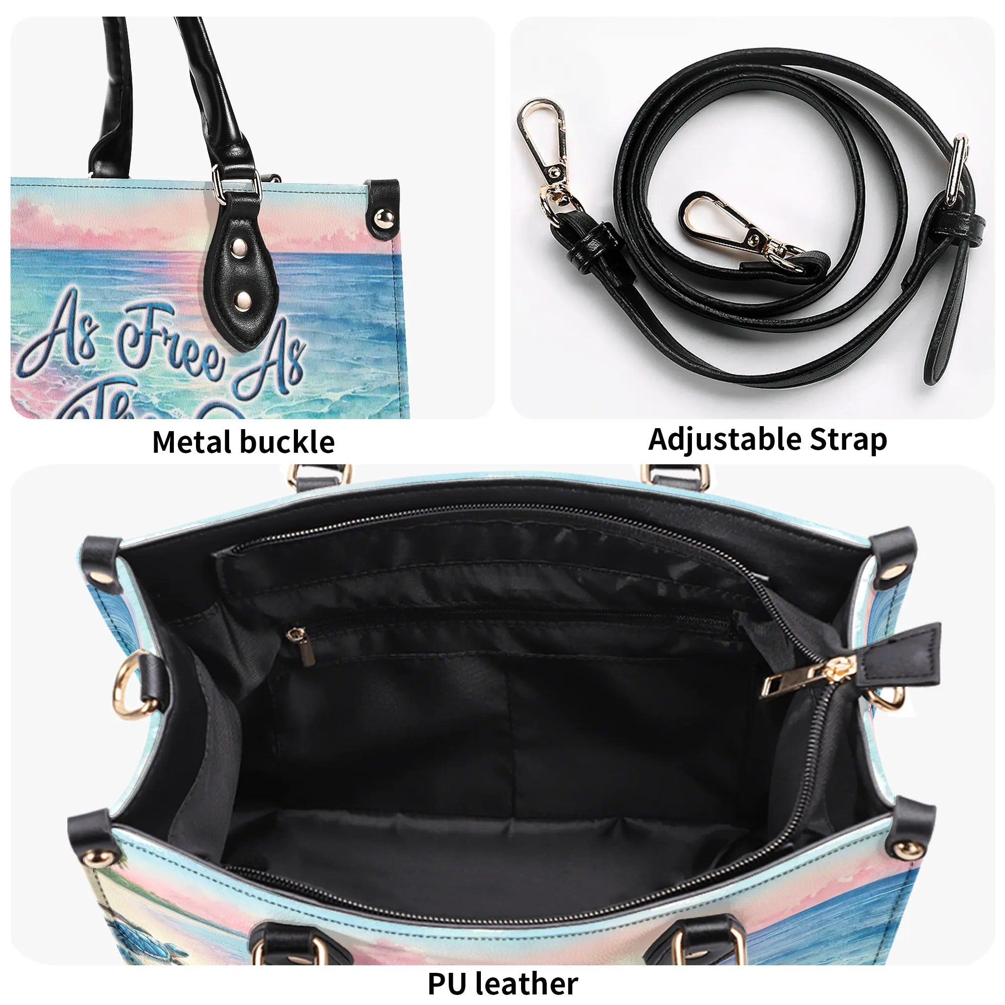 AS FREE AS THE OCEAN TURTLE LEATHER HANDBAG - TLTW2908243