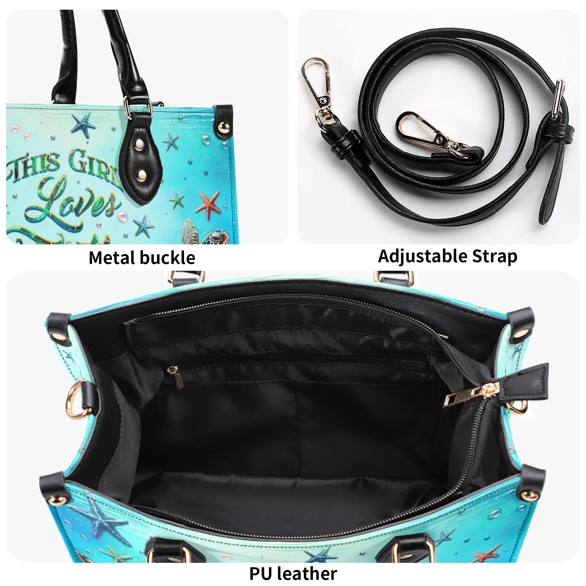 THIS GIRL LOVES TURTLES LEATHER HANDBAG - YHHG0506244