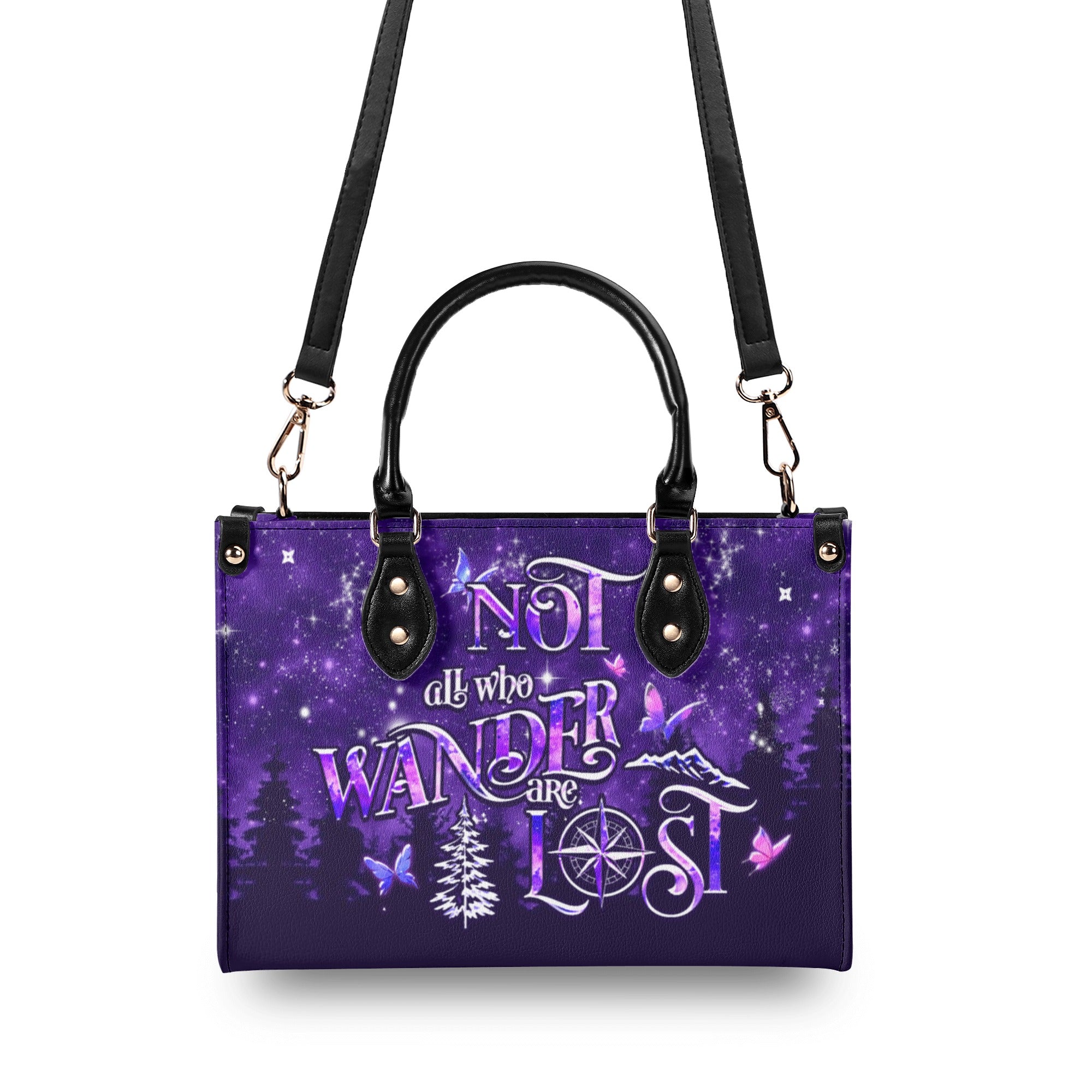 NOT ALL WHO WANDER ARE LOST LEATHER HANDBAG - YHDU1811244