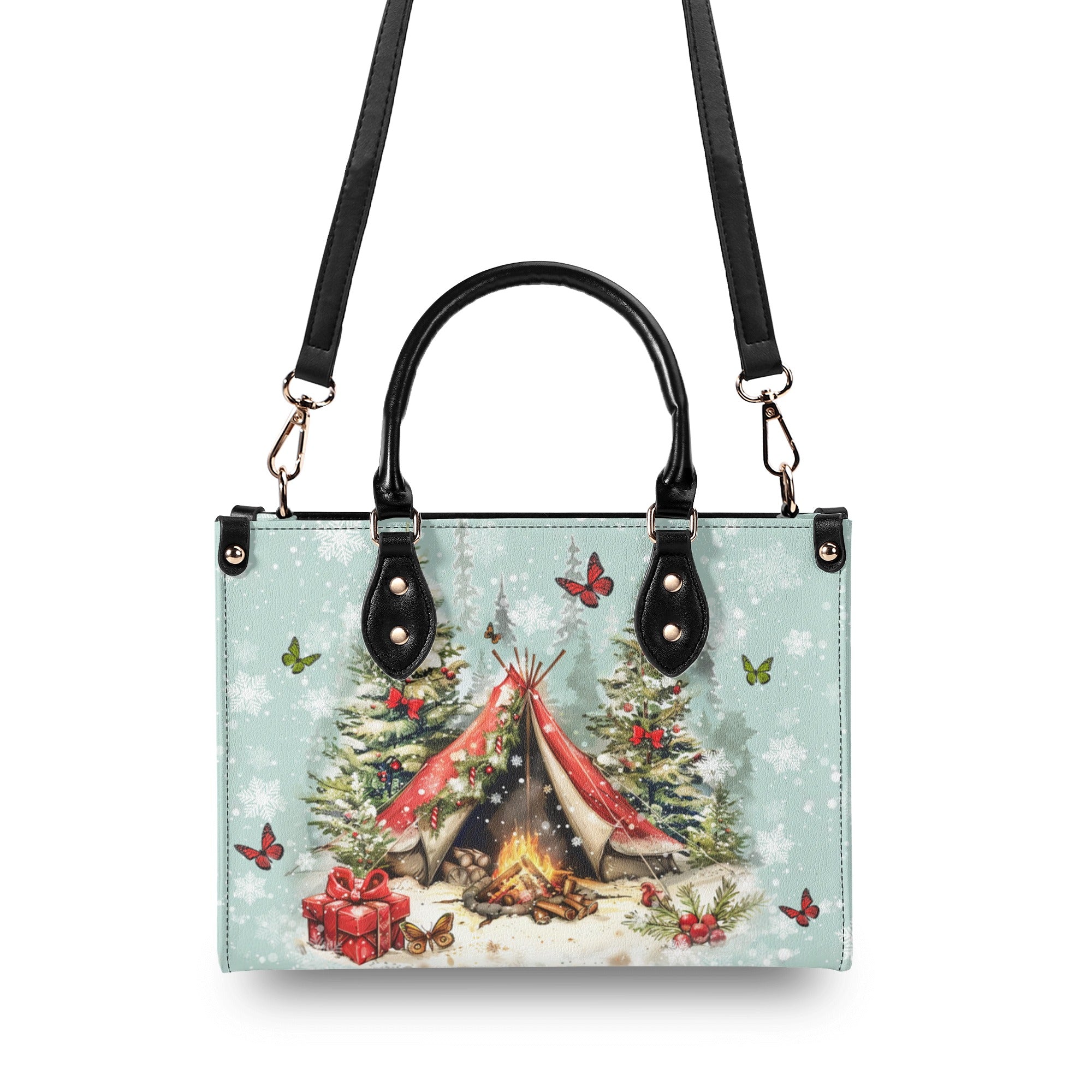 MAKING MEMORIES ONE CAMPFIRE CHRISTMAS LEATHER HANDBAG - YHLN2510244