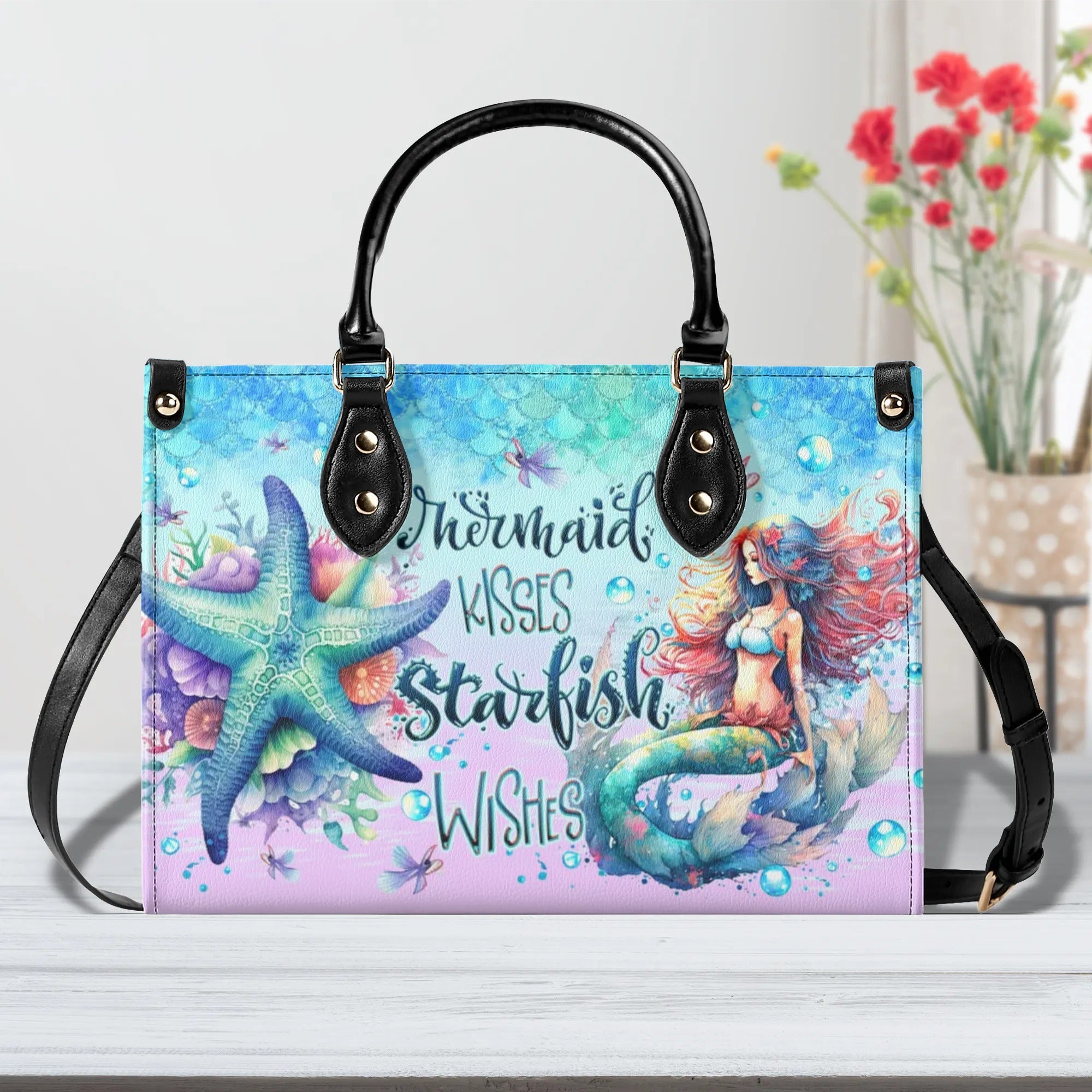 MERMAID KISSES STARFISH WISHES LEATHER HANDBAG - TLTW0306243