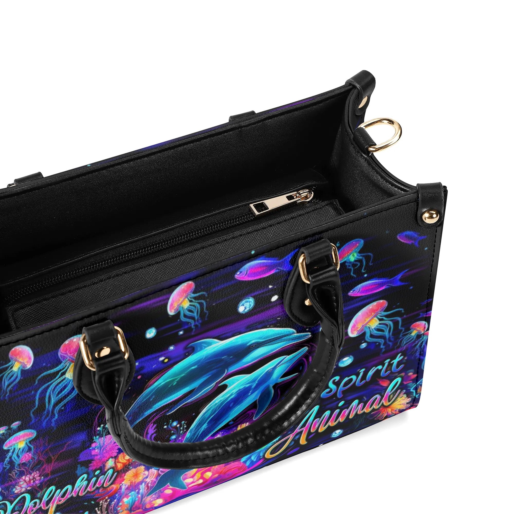 DOLPHIN IS MY SPIRIT ANIMAL LEATHER HANDBAG - TLTW1306245