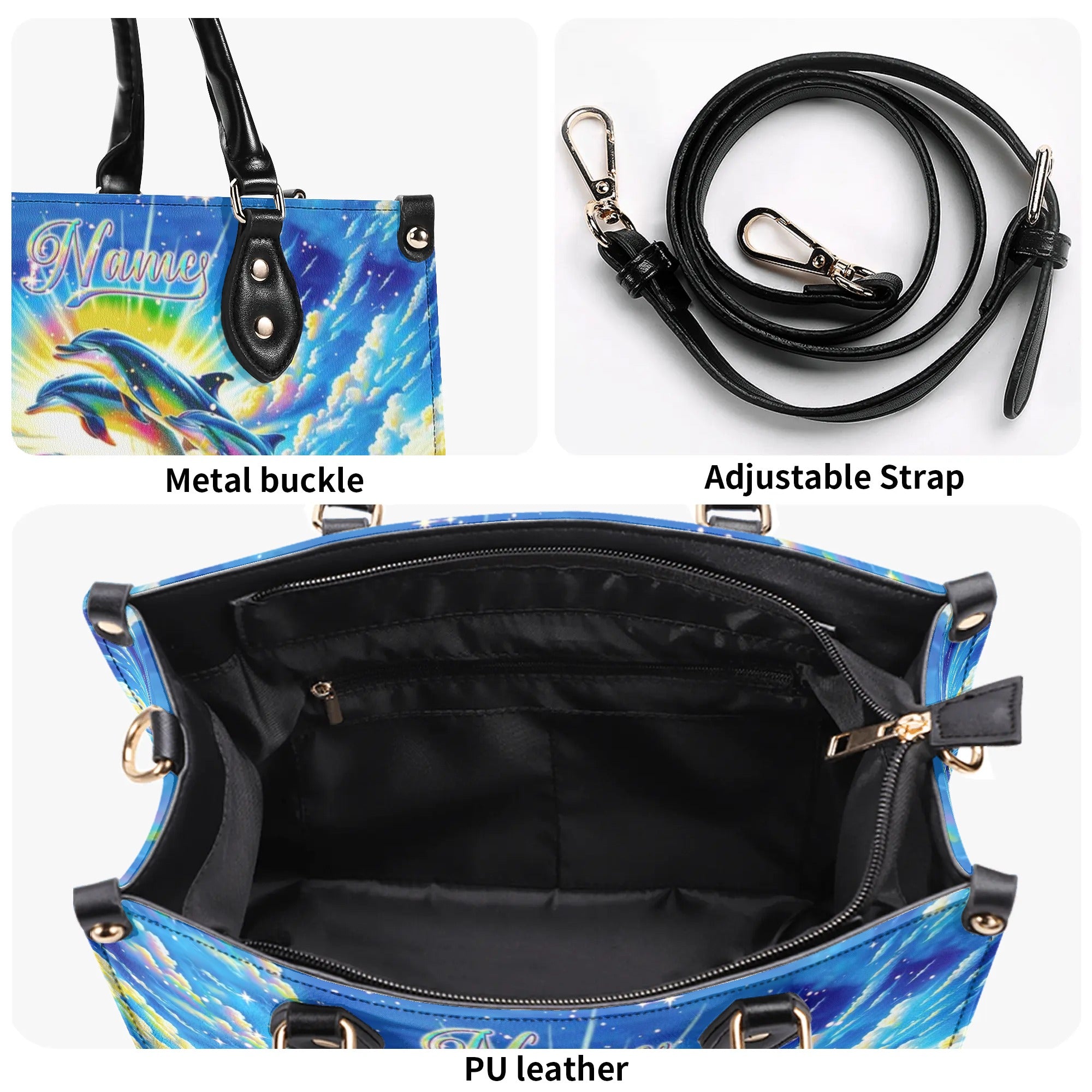 COLORFUL DOLPHIN LEATHER HANDBAG - TLNT0708243