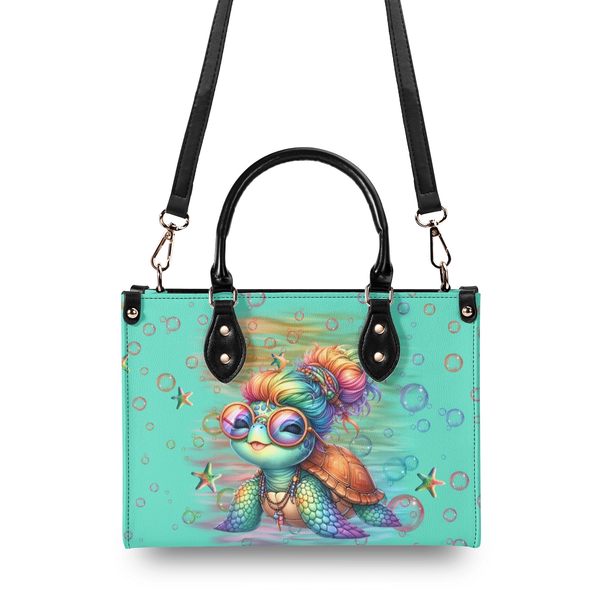 CRAZY TURTLE LADY LEATHER HANDBAG - YHLN1510245