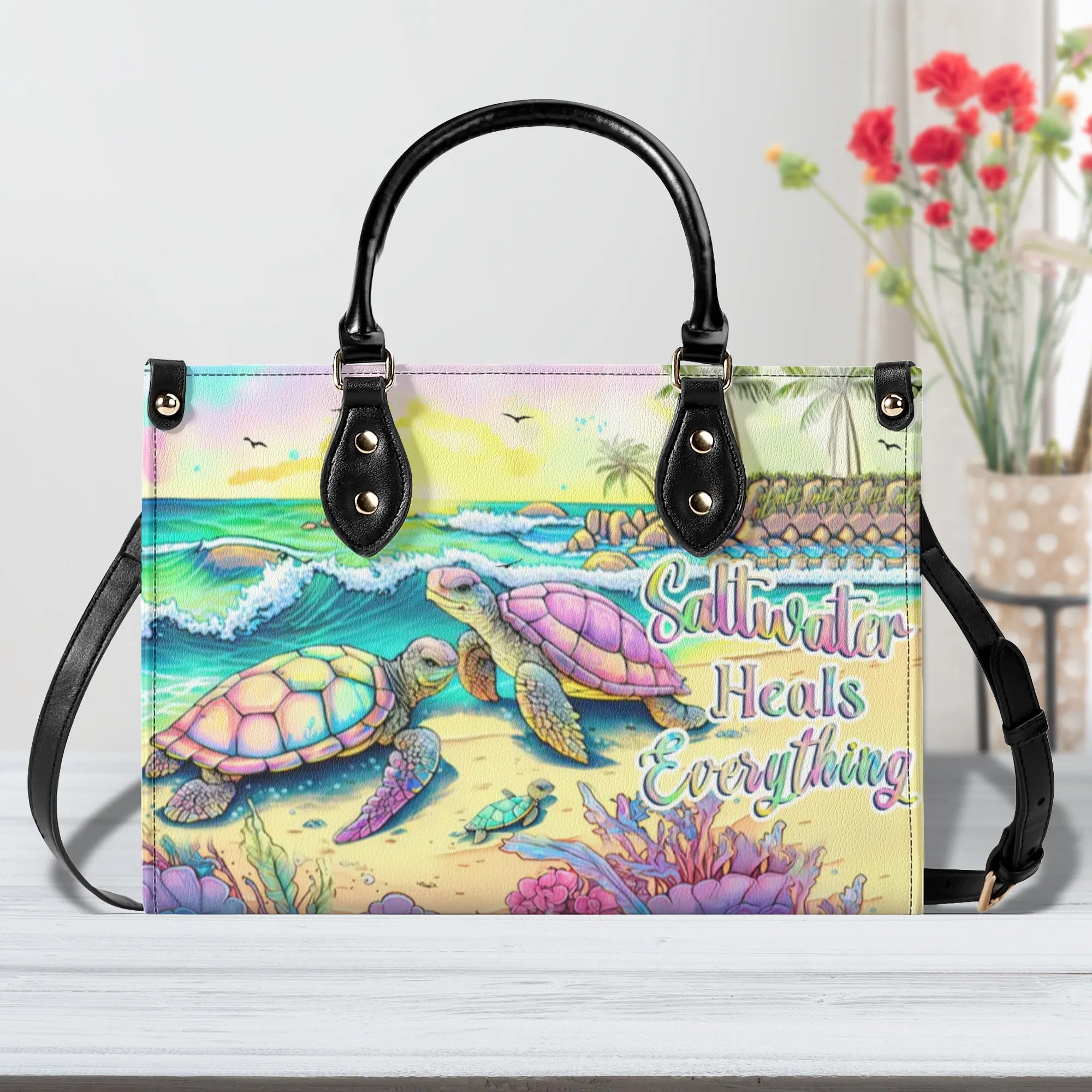 SALTWATER HEALS EVERYTHING LEATHER HANDBAG - YHHN0807244