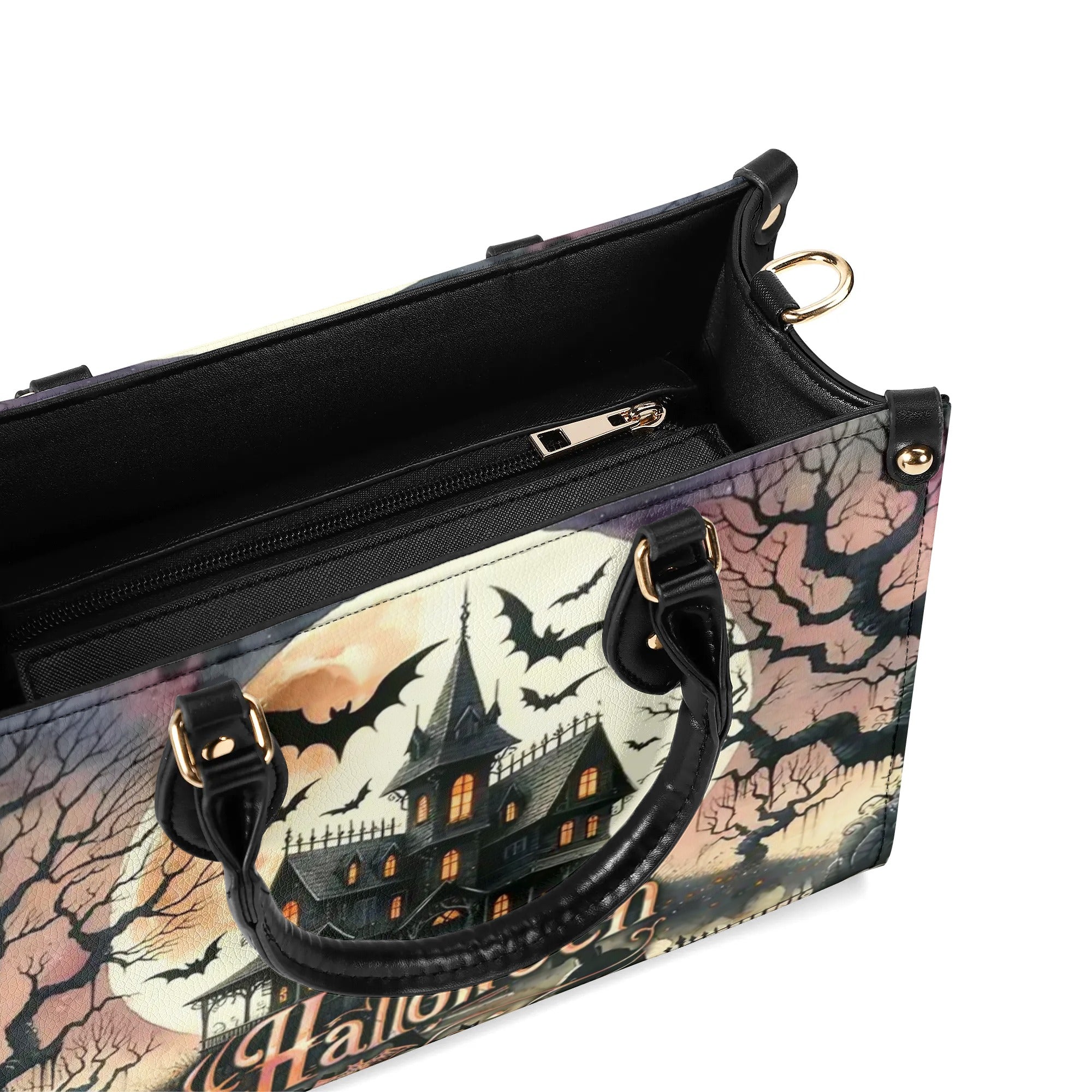 HALLOWEEN CASTLE LEATHER HANDBAG - YHLT1309242