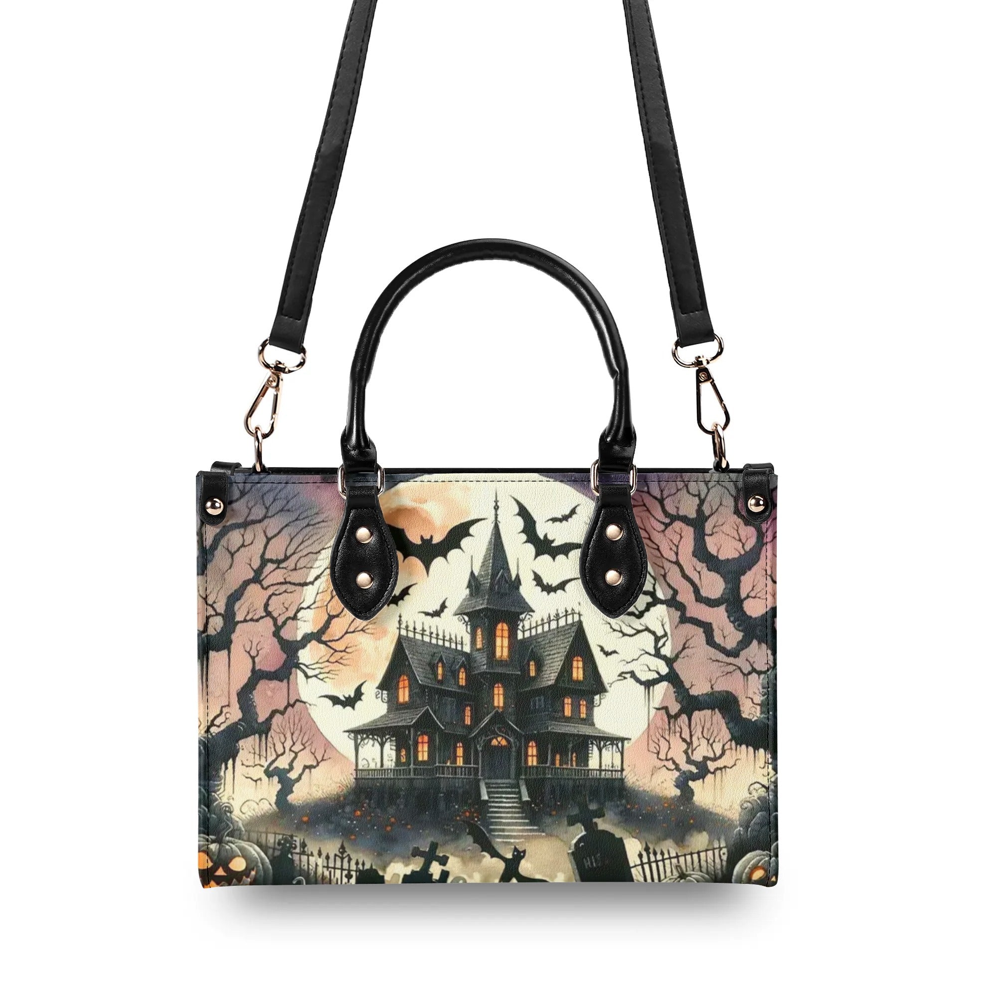 HALLOWEEN CASTLE LEATHER HANDBAG - YHLT1309242