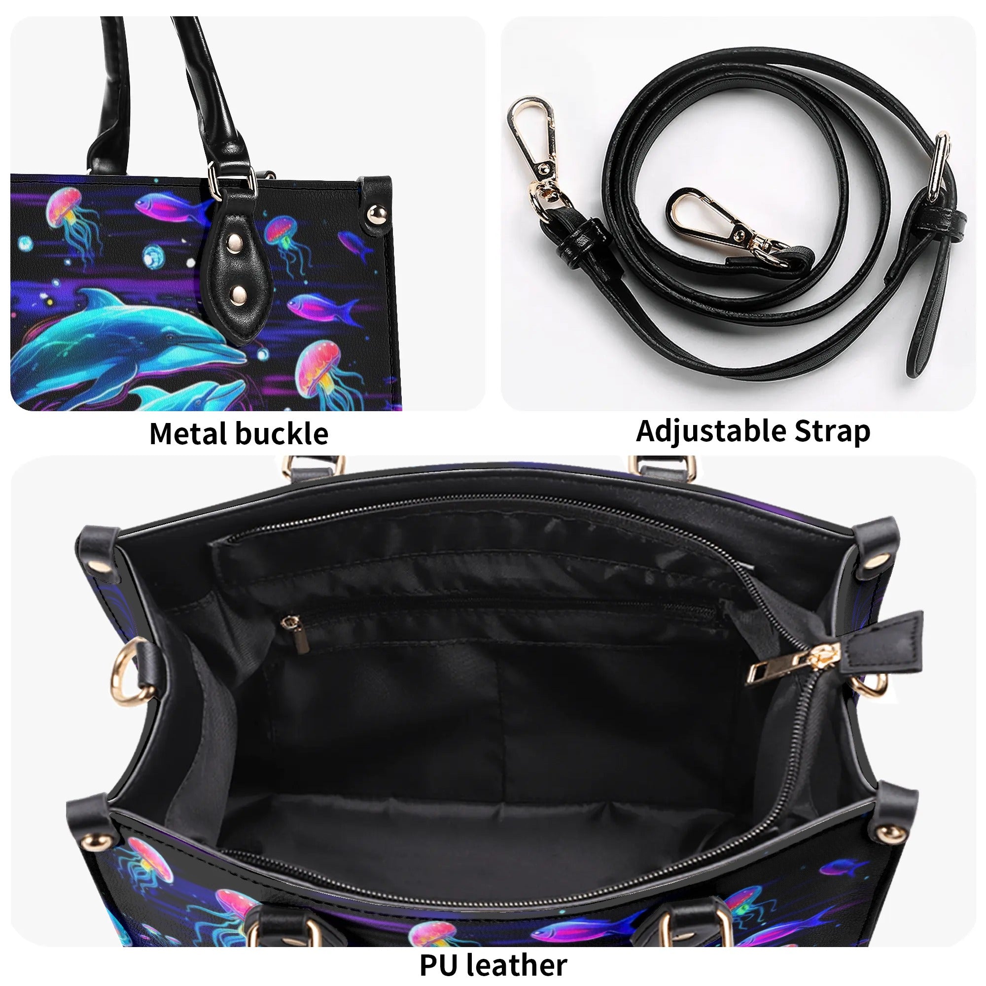 DOLPHIN IS MY SPIRIT ANIMAL LEATHER HANDBAG - TLTW1306245