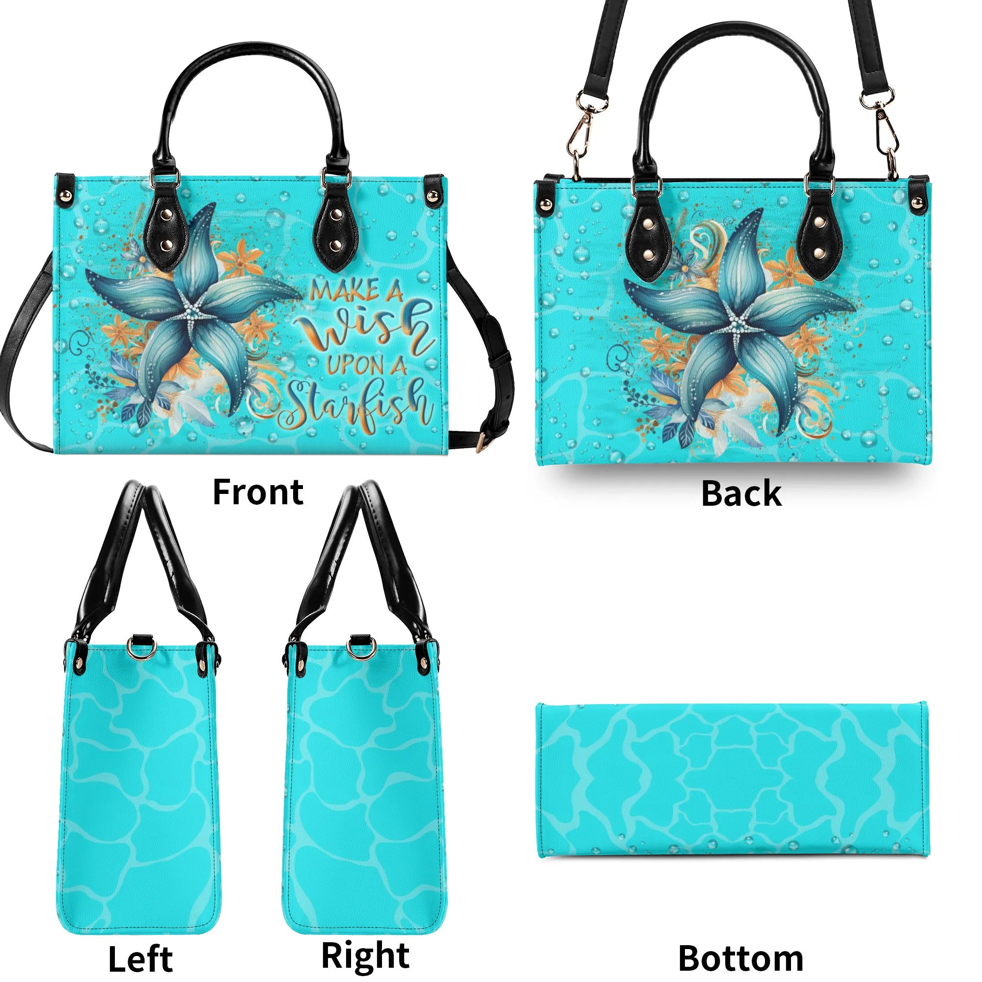 MAKE A WISH UPON A STARFISH LEATHER HANDBAG - YHLN1010244