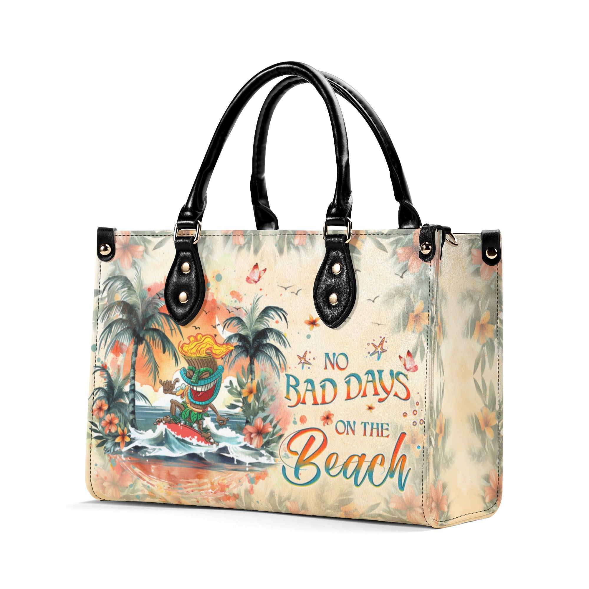 NO BAD DAYS ON THE BEACH TIKI LEATHER HANDBAG - YHHG0711241