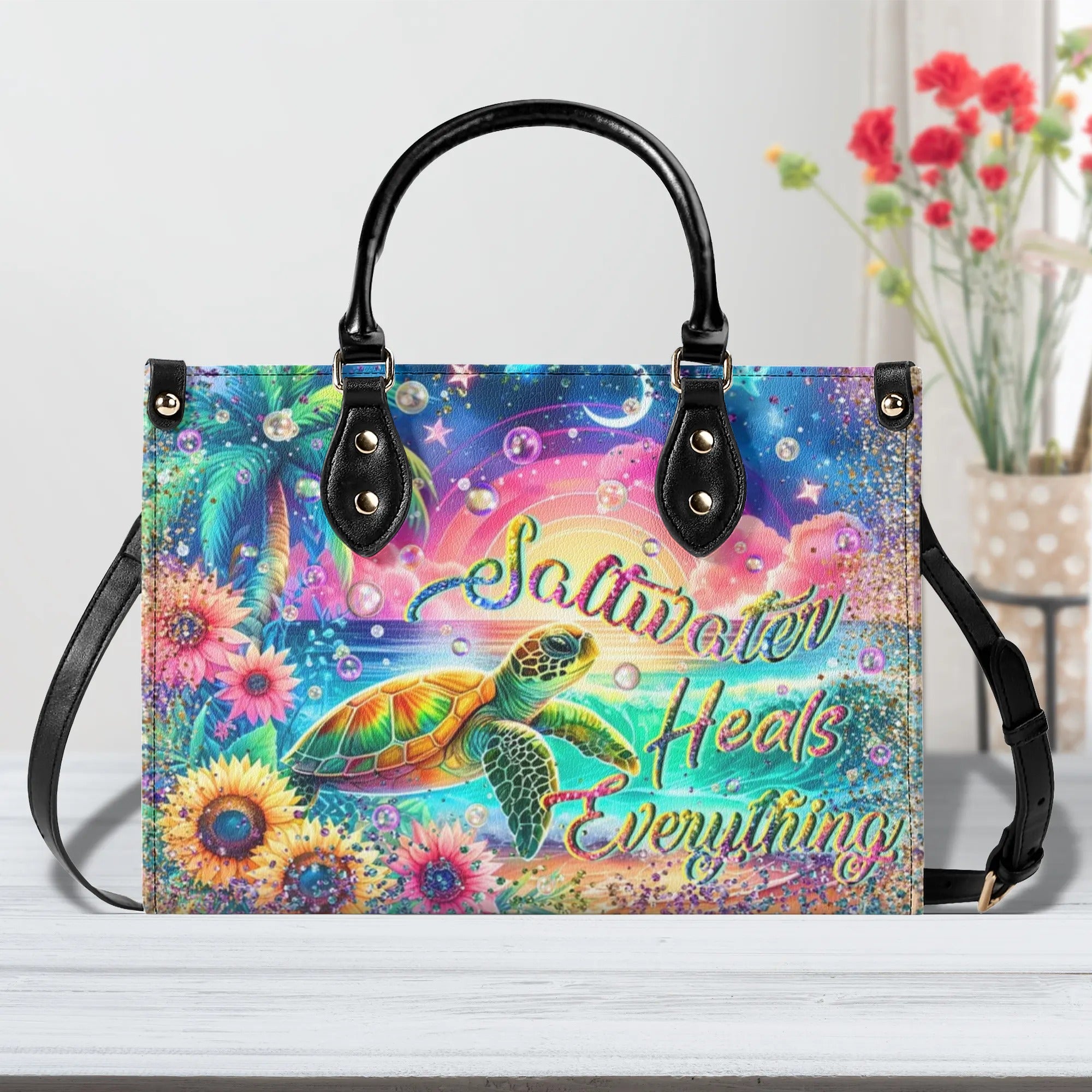 SALTWATER HEALS EVERYTHING LEATHER HANDBAG - YHLN0107244