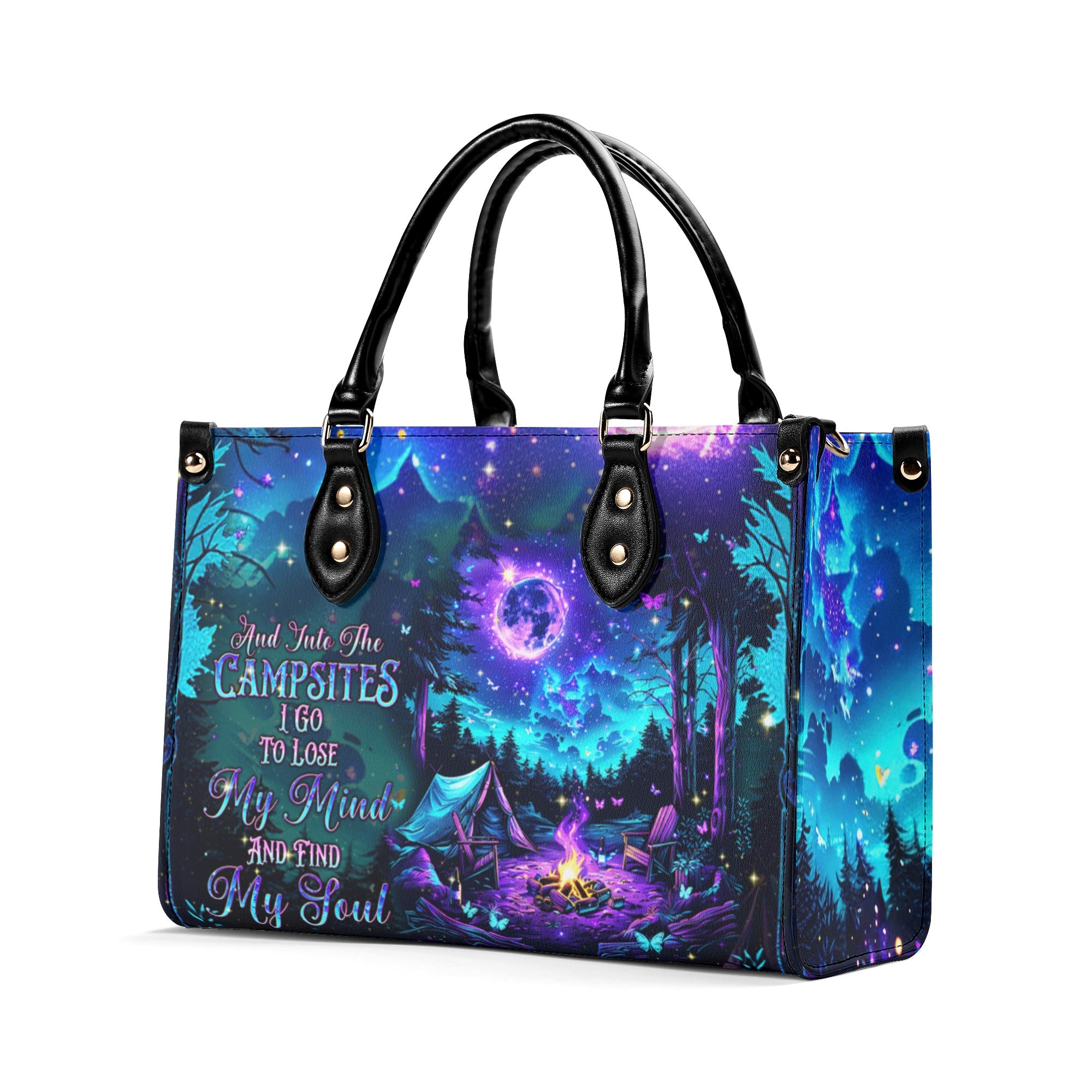 AND INTO THE CAMPSITES I GO  LEATHER HANDBAG - TLNT0611244