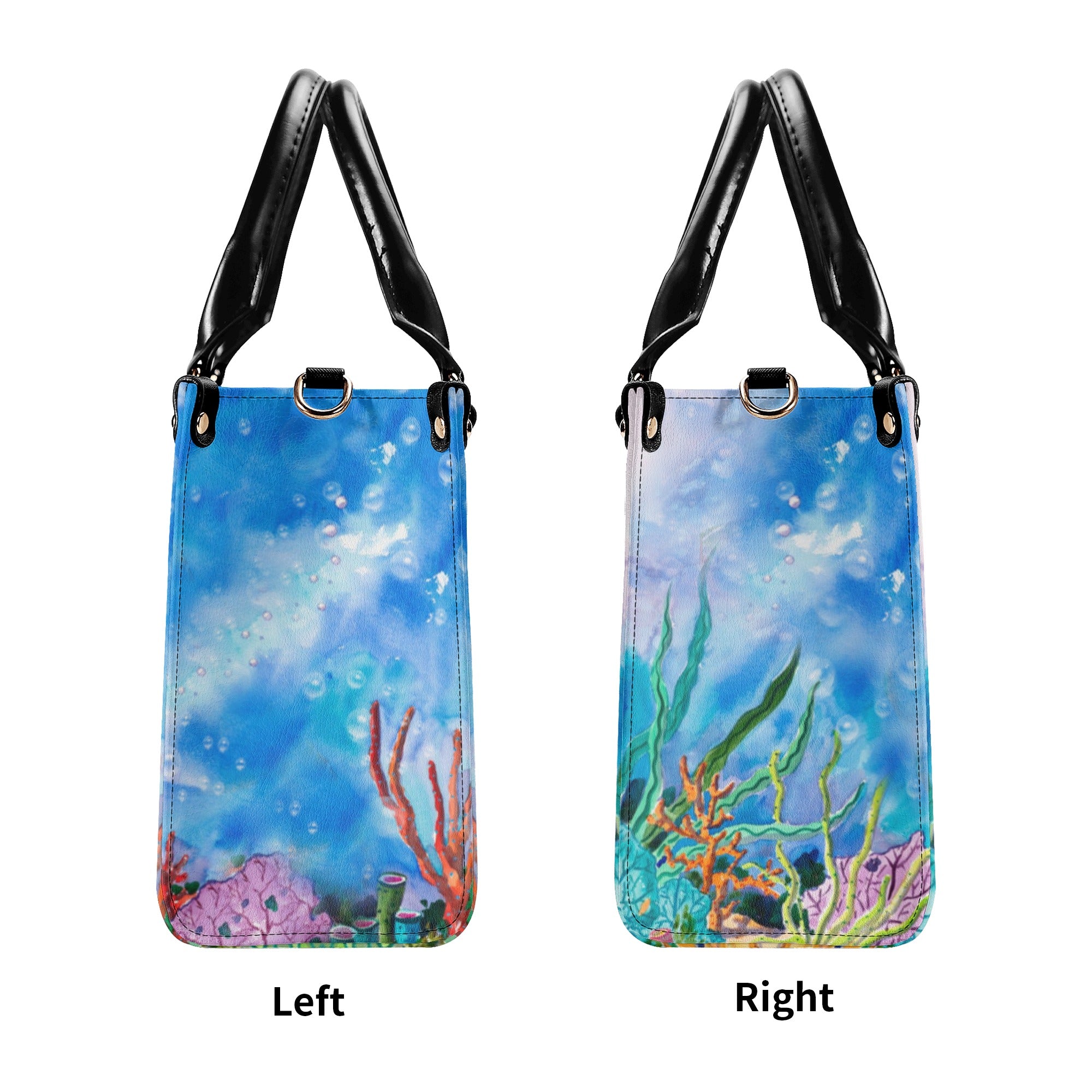 PAINTING SEA TURTLE LEATHER HANDBAG - YHDU2111244