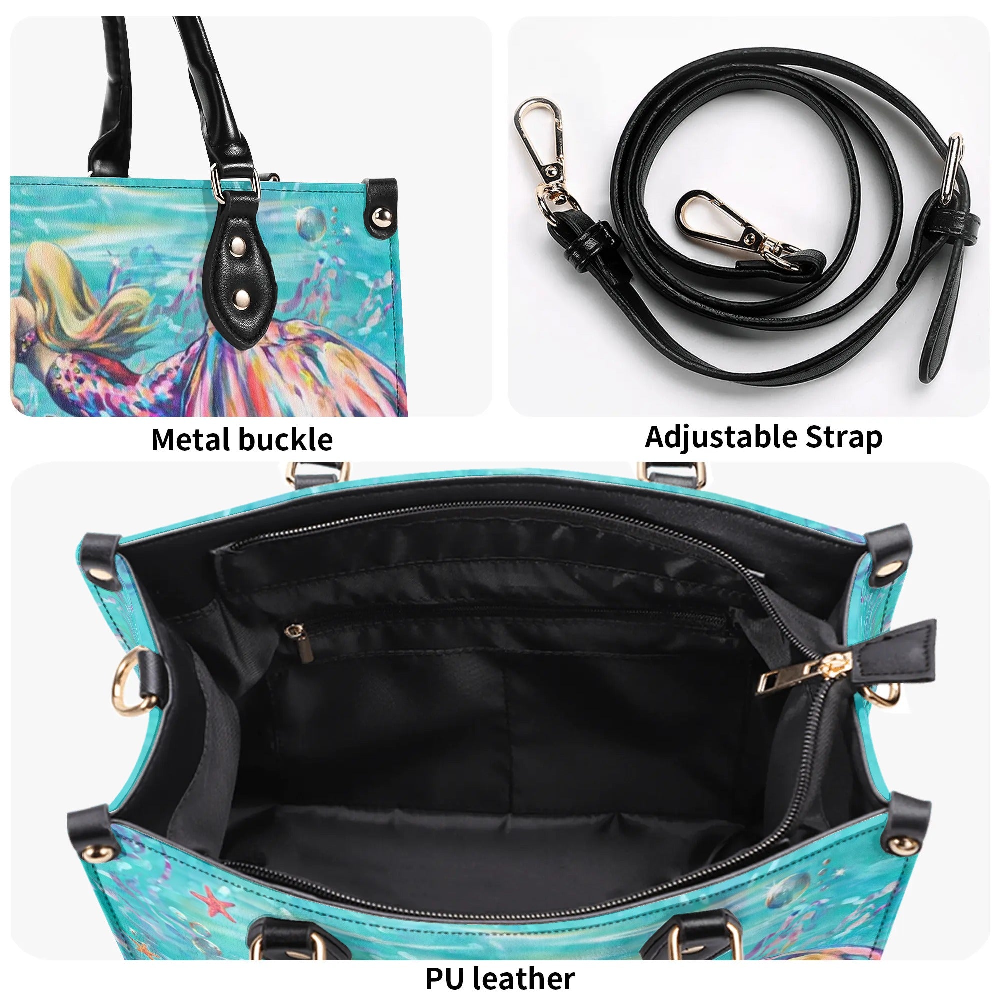 SOUL OF A MERMAID LEATHER HANDBAG - YHHG1709244