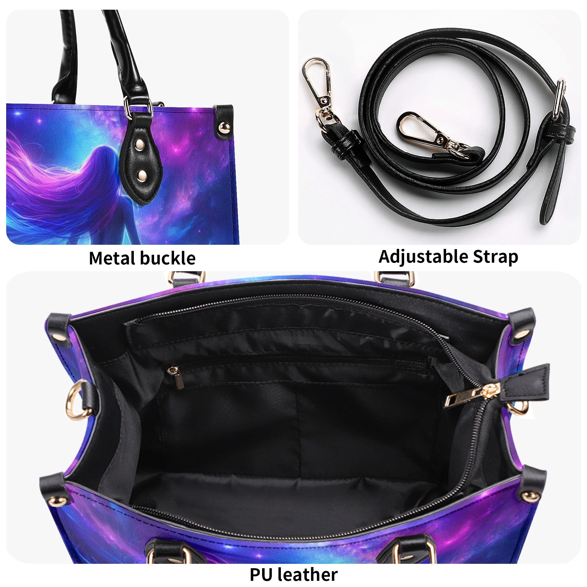 GLOWING OCEAN MERMAID LEATHER HANDBAG - YHHN2712242