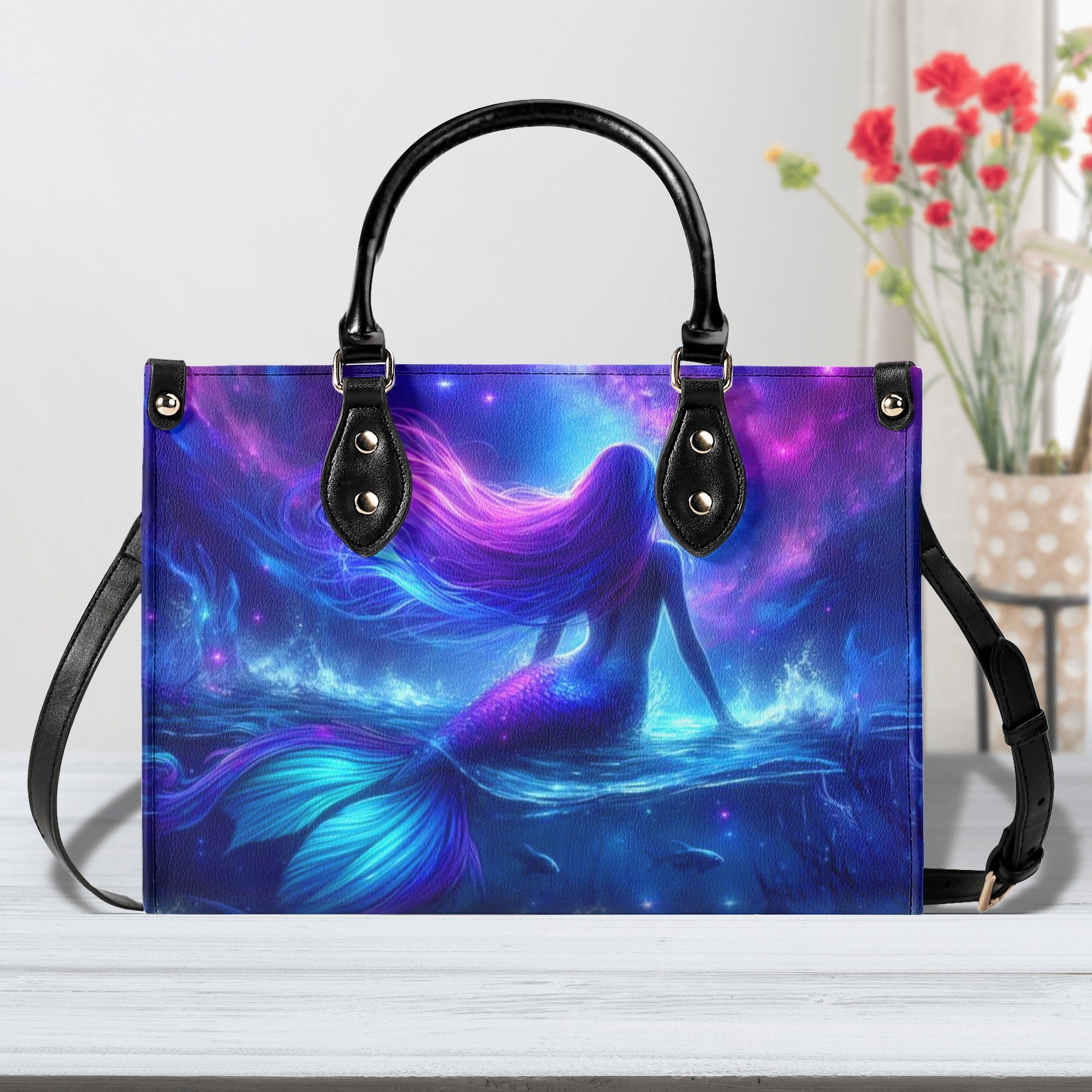 GLOWING OCEAN MERMAID LEATHER HANDBAG - YHHN2712242