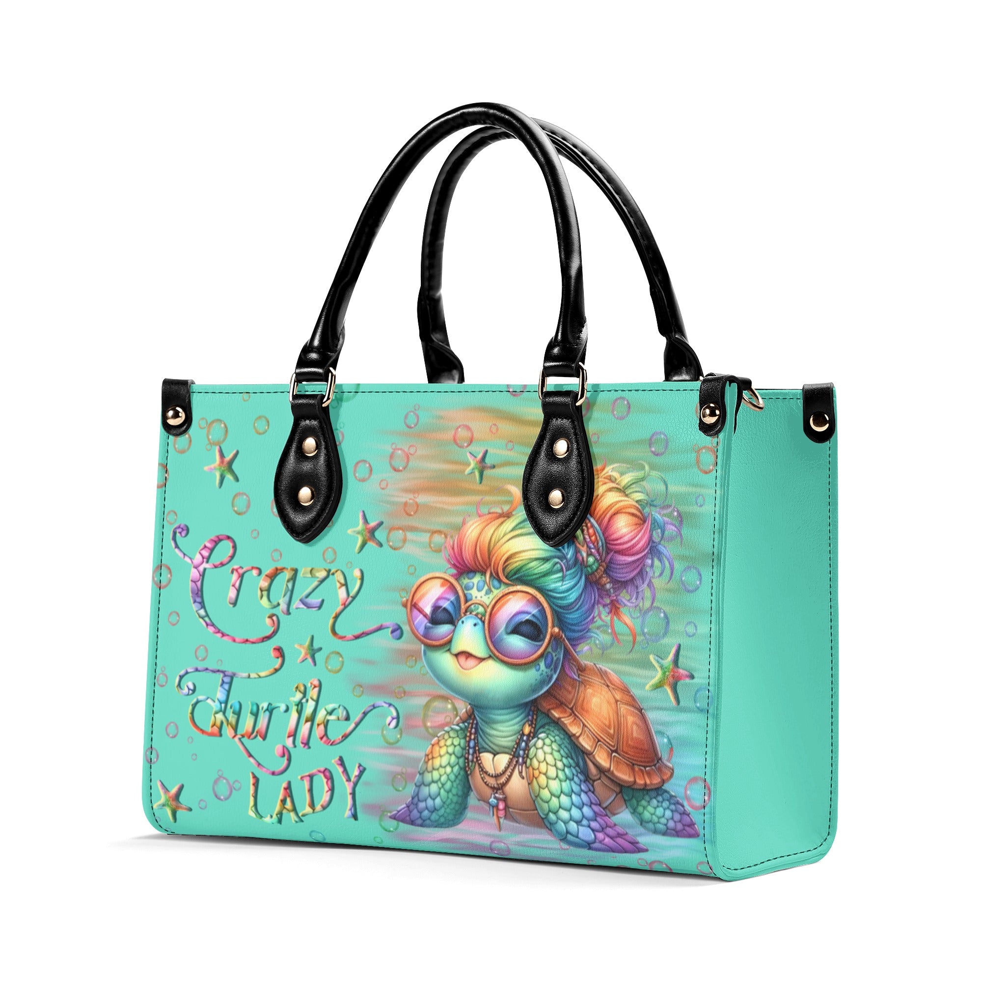 CRAZY TURTLE LADY LEATHER HANDBAG - YHLN1510245