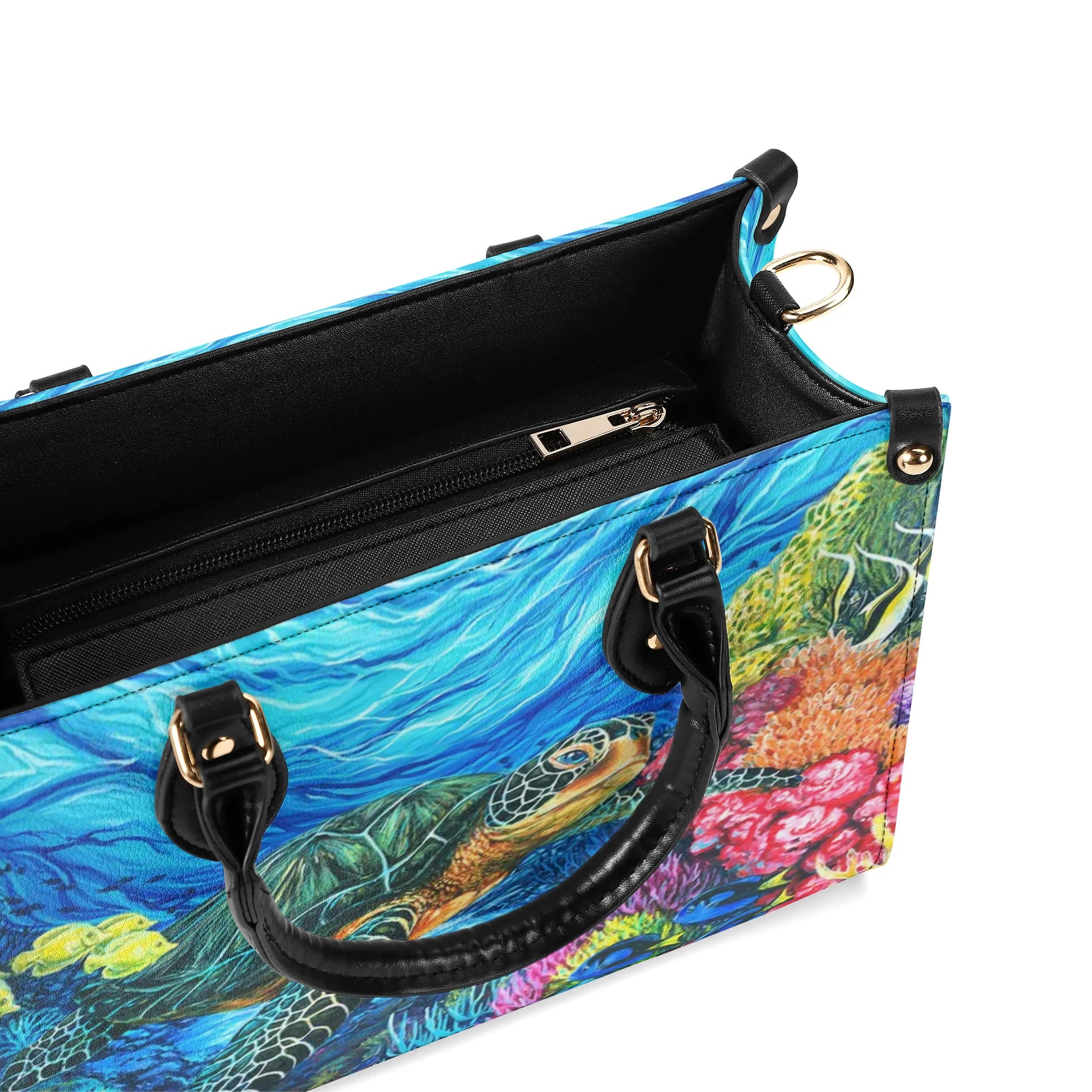 TURTLE OCEAN LEATHER HANDBAG - YHHG2609245