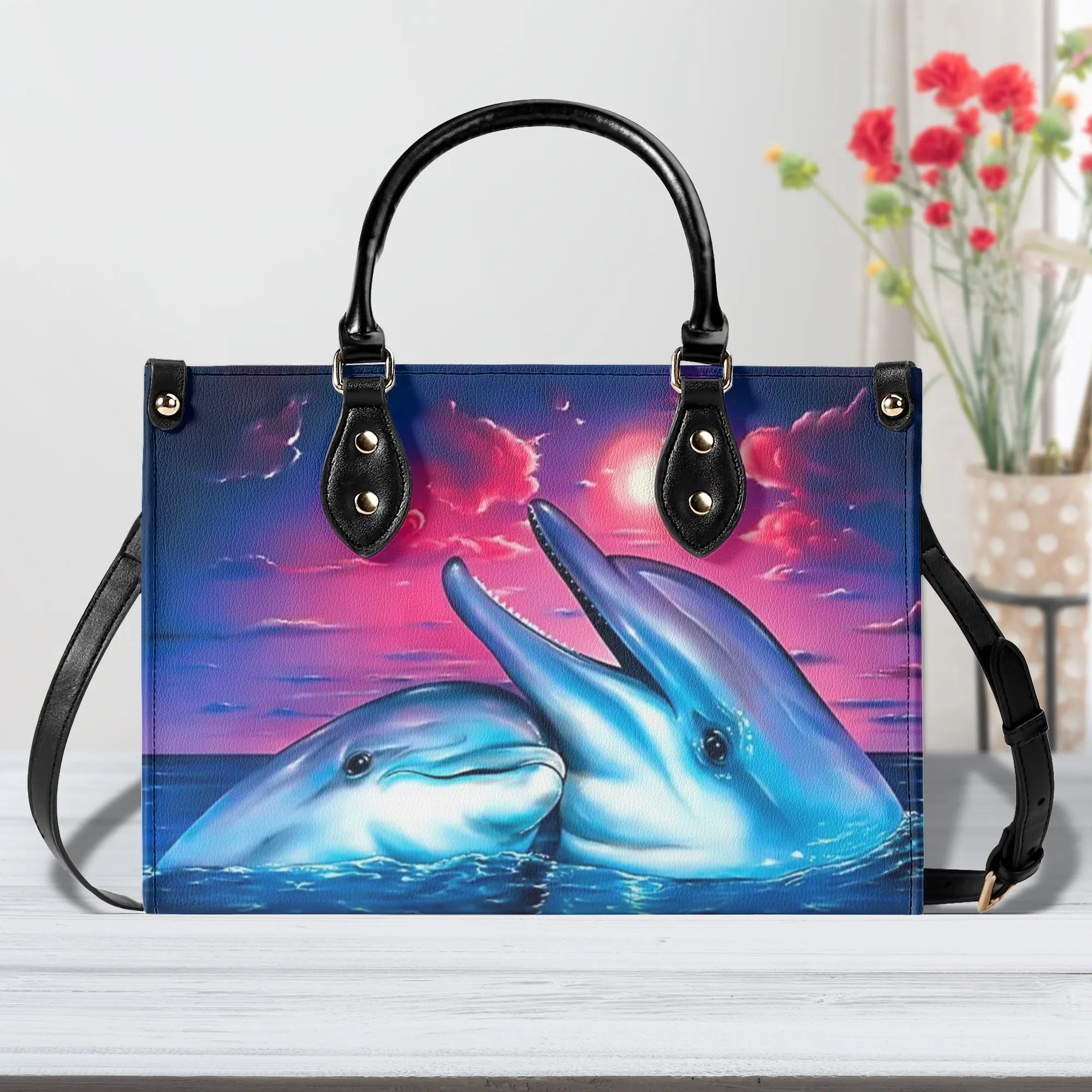 DOLPHIN LOVE BEACH LEATHER HANDBAG - YHHG0609241