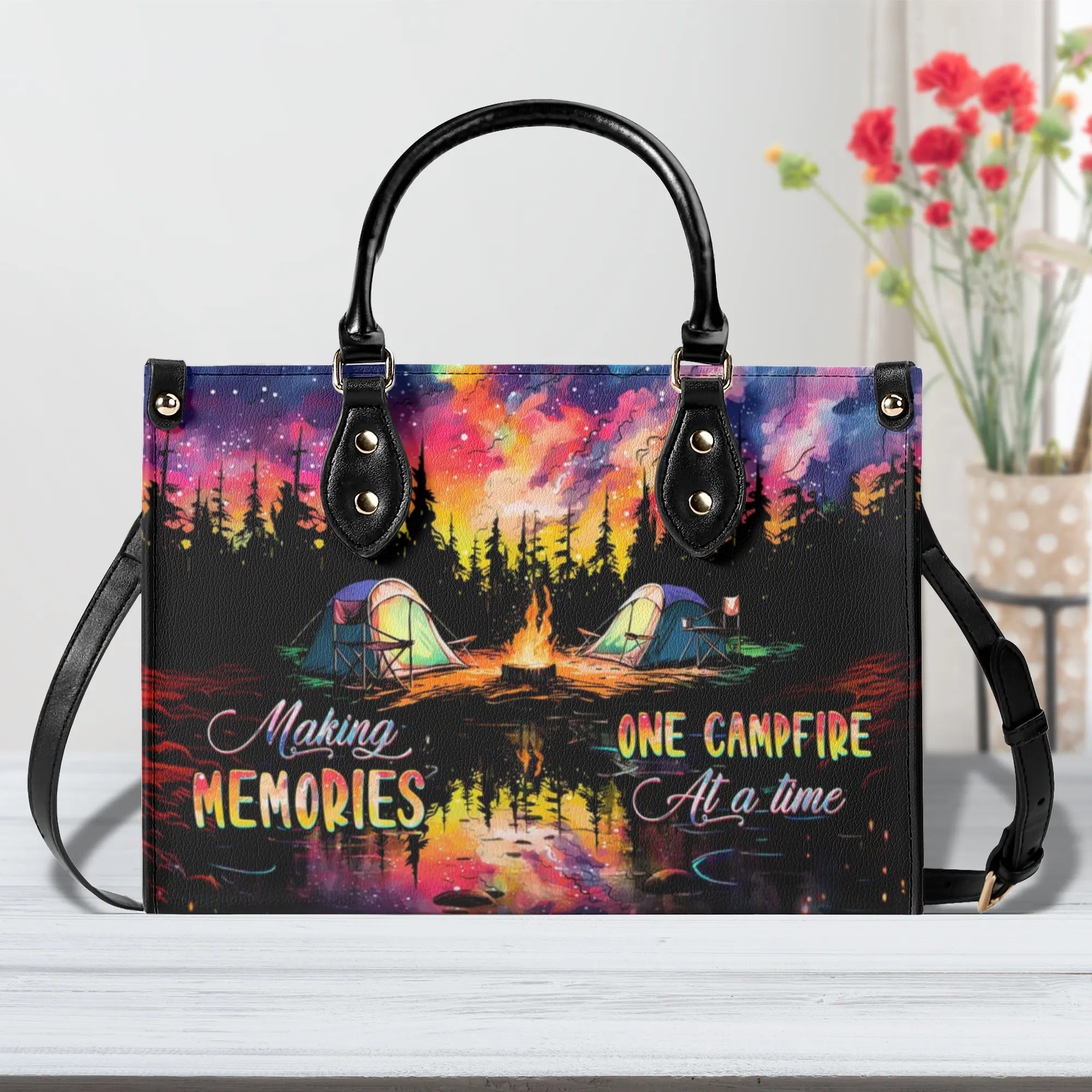 MAKING MEMORIES ONE CAMPFIRE AT A TIME LEATHER HANDBAG - TLTW2705243