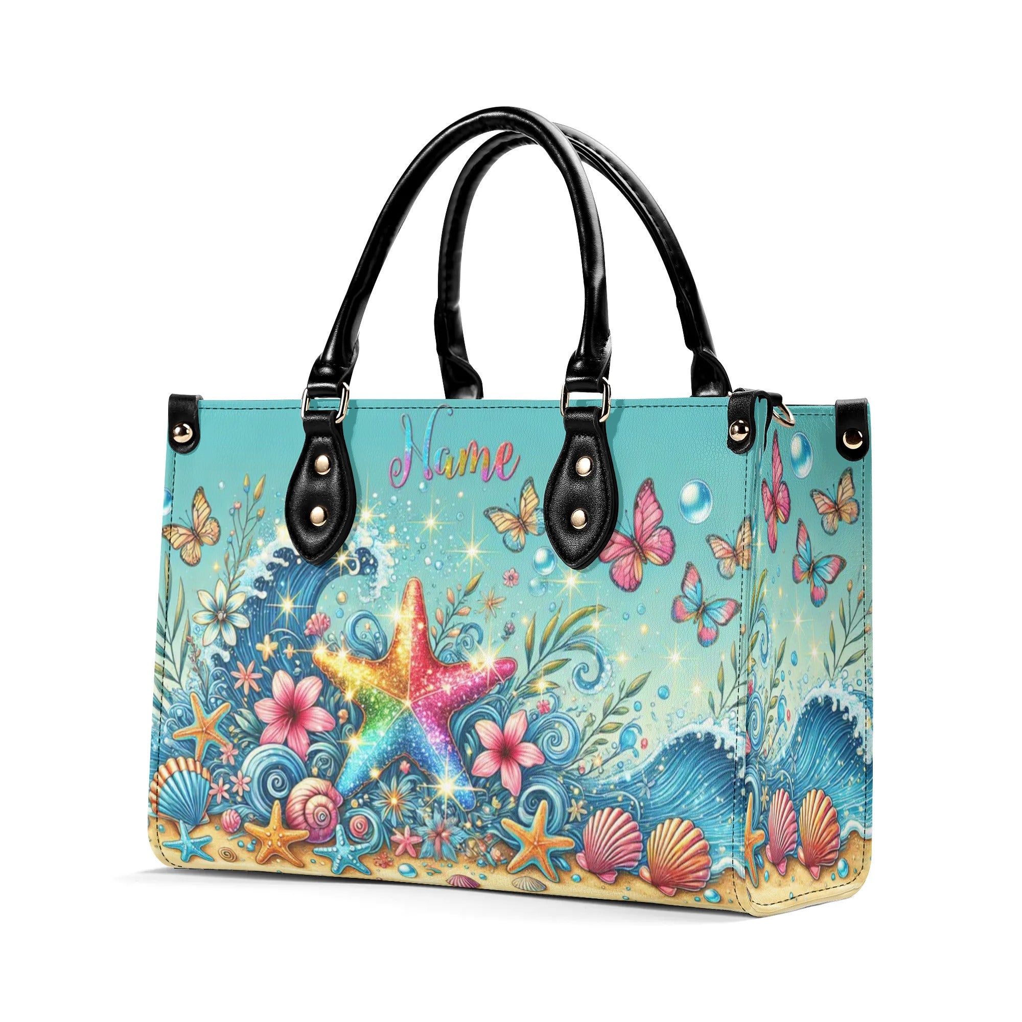 STARFISH FLORAL WAVES LEATHER HANDBAG - TLNT0307244