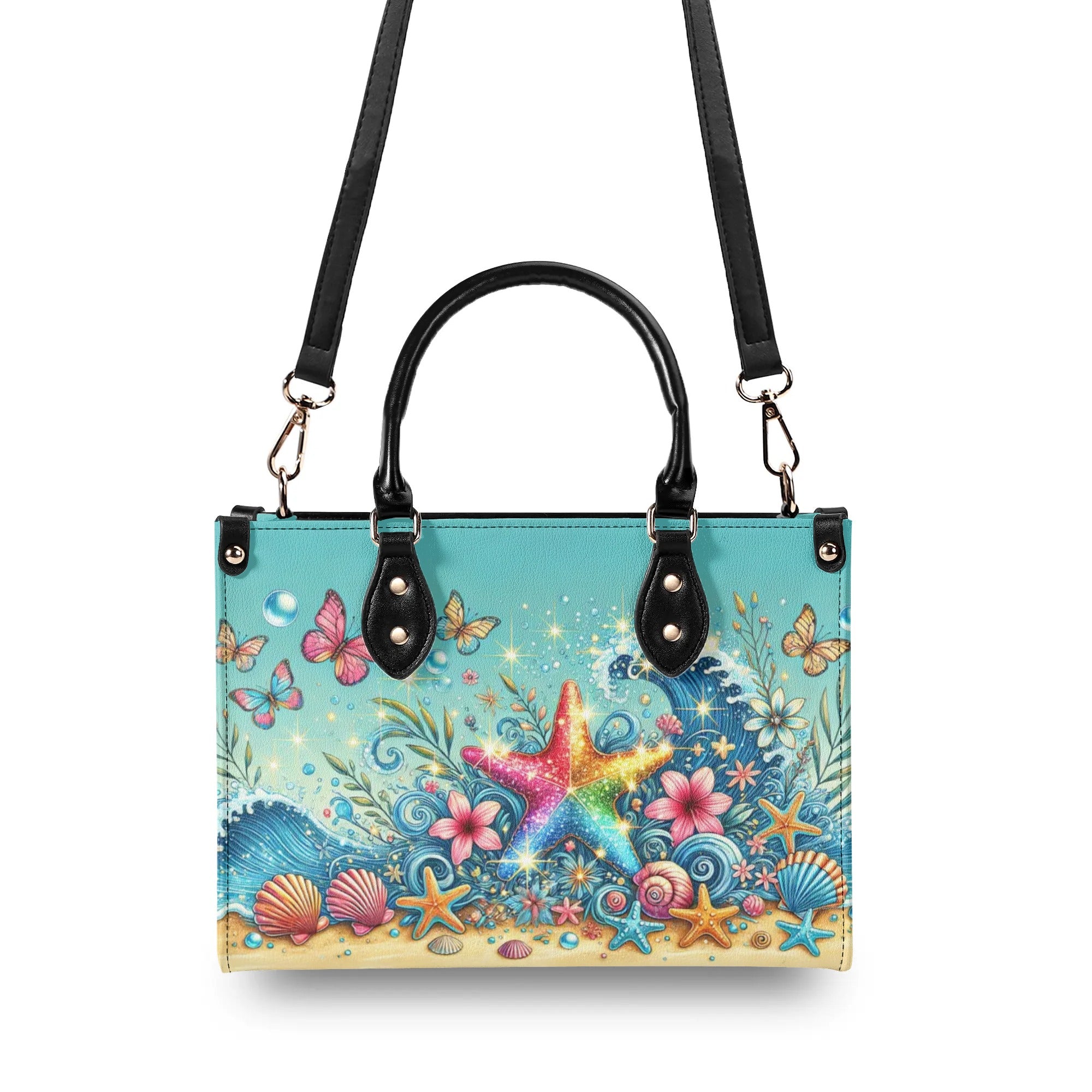 STARFISH FLORAL WAVES LEATHER HANDBAG - TLNT0307244