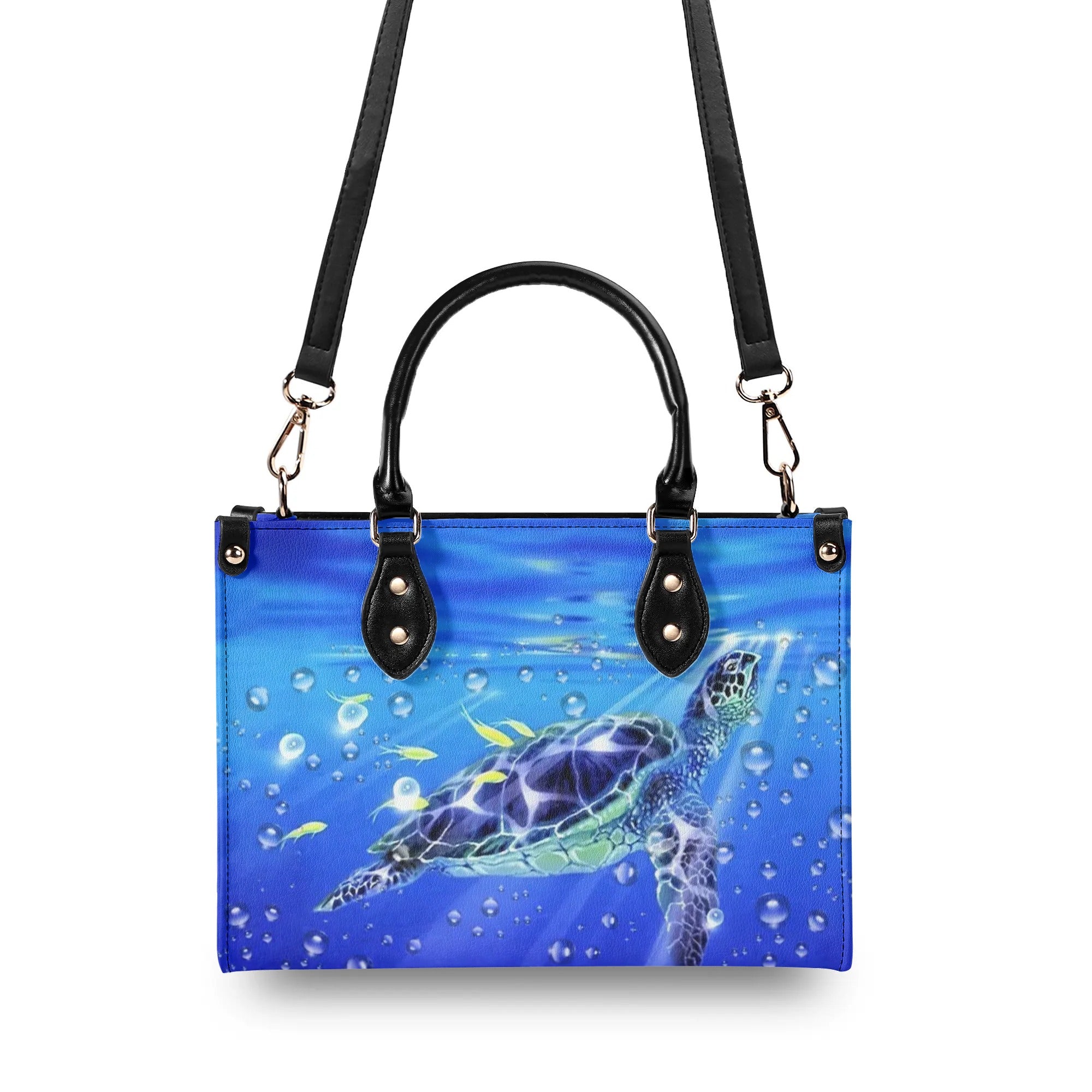 SALTWATER HEALS EVERYTHING TURTLE LEATHER HANDBAG - YHLN2009246