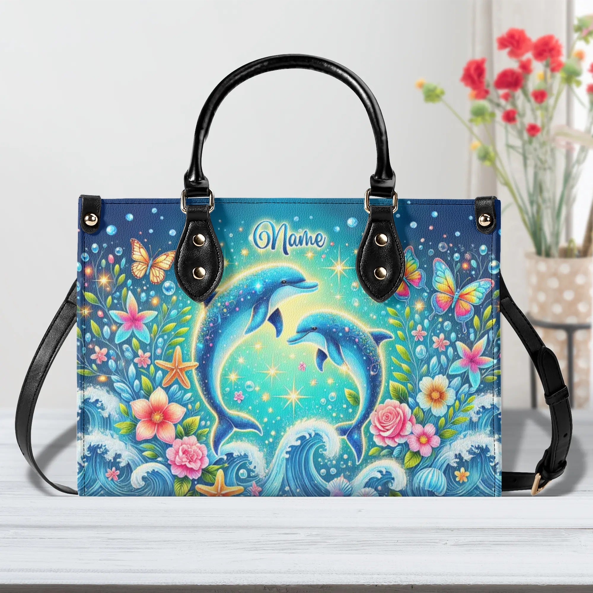 DOLPHIN MOON LEATHER HANDBAG - TLTW2706243