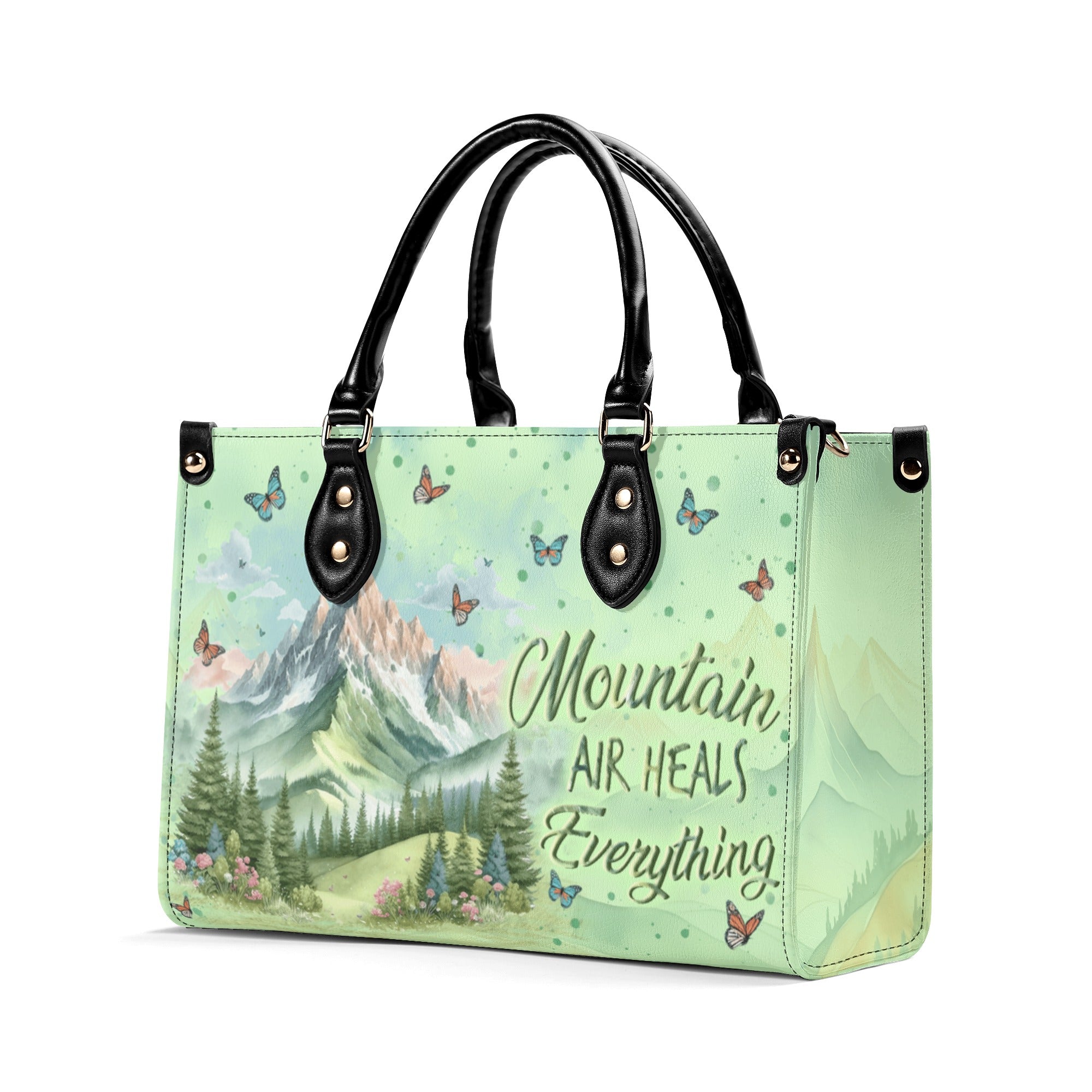 MOUNTAIN AIR HEALS EVERYTHING LEATHER HANDBAG - YHLN3110244