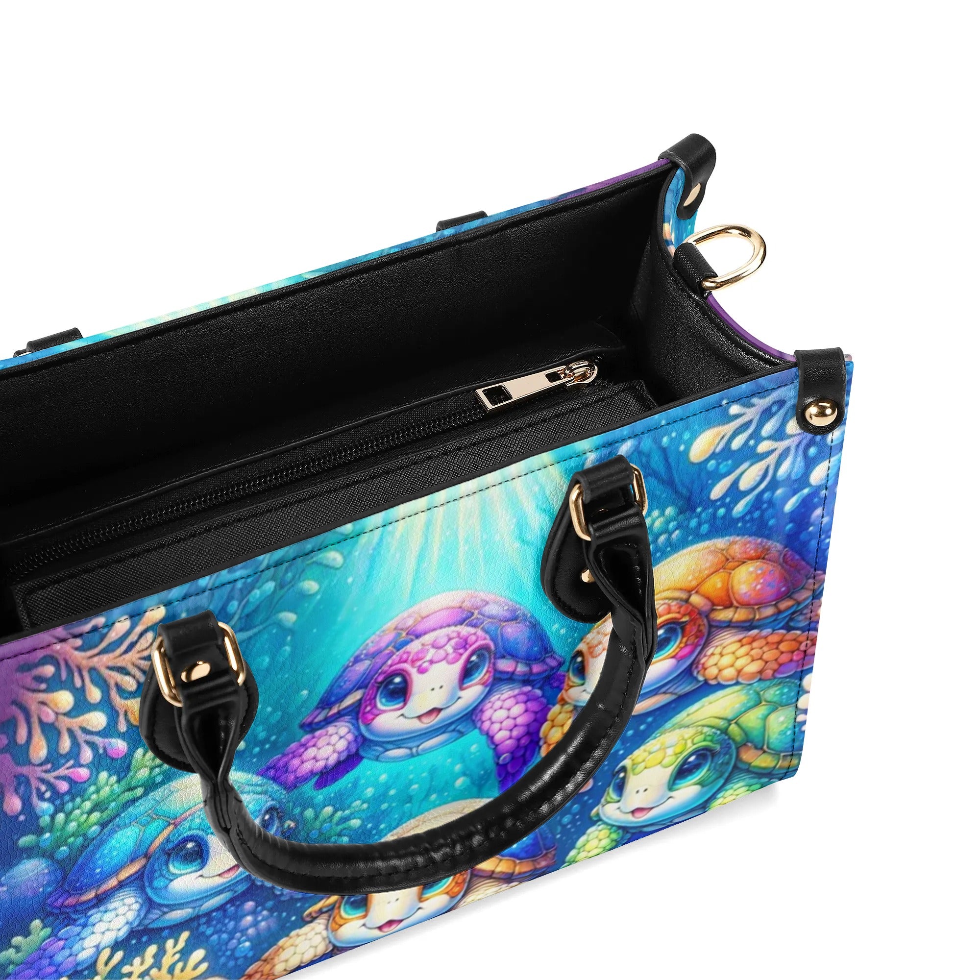 OCEAN TURTLES LEATHER HANDBAG - YHHN0907243