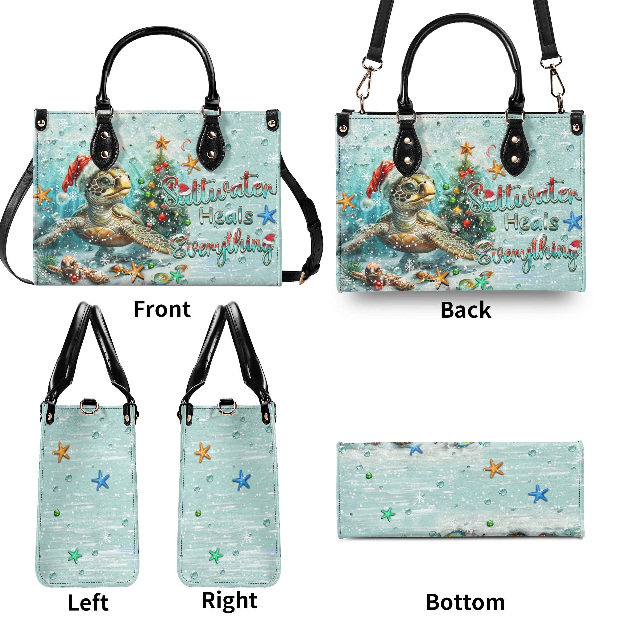 SALTWATER HEALS EVERYTHING CHRISTMAS LEATHER HANDBAG - YHHN2310244