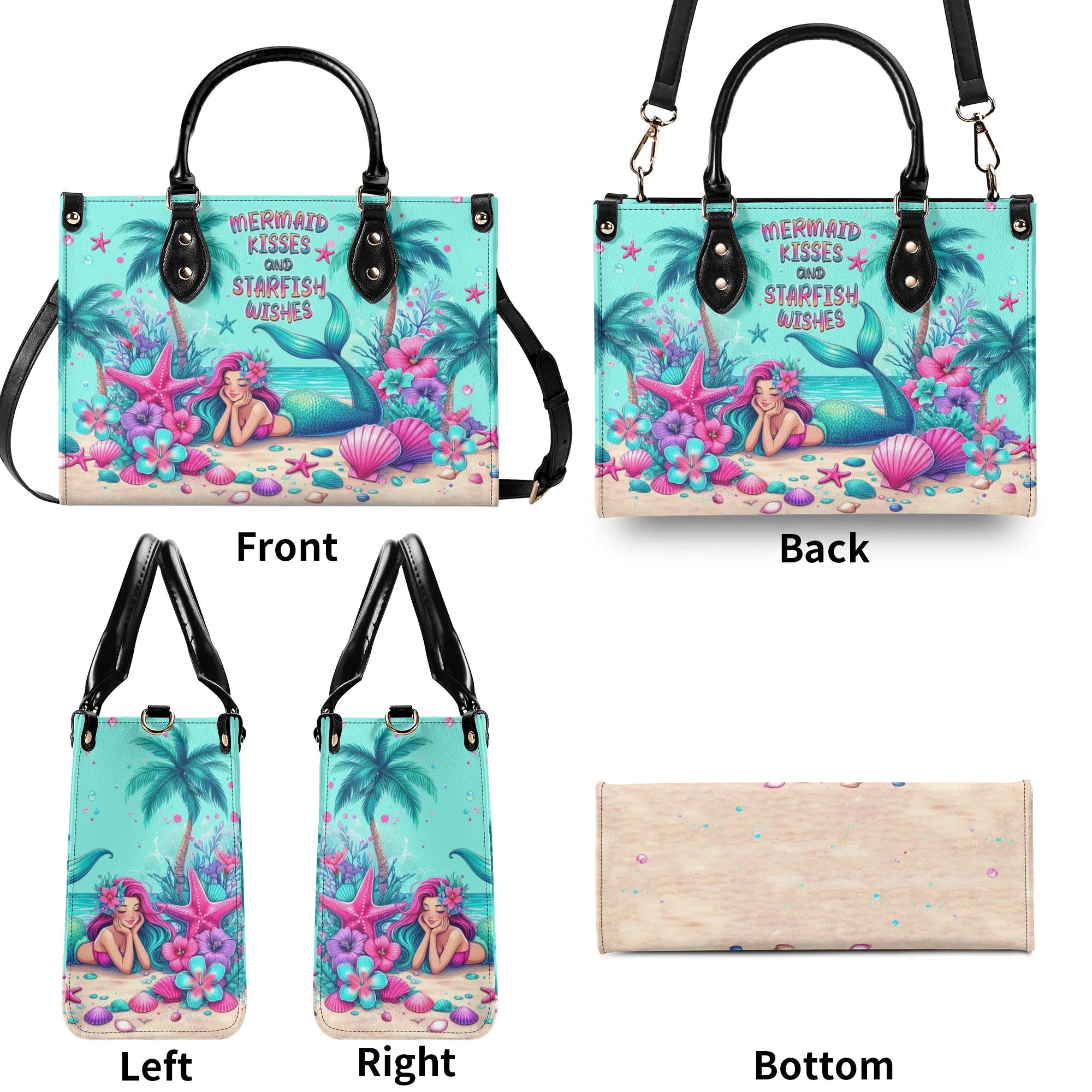 MERMAID KISSES AND STARFISH WISHES LEATHER HANDBAG - TLPQ2506245